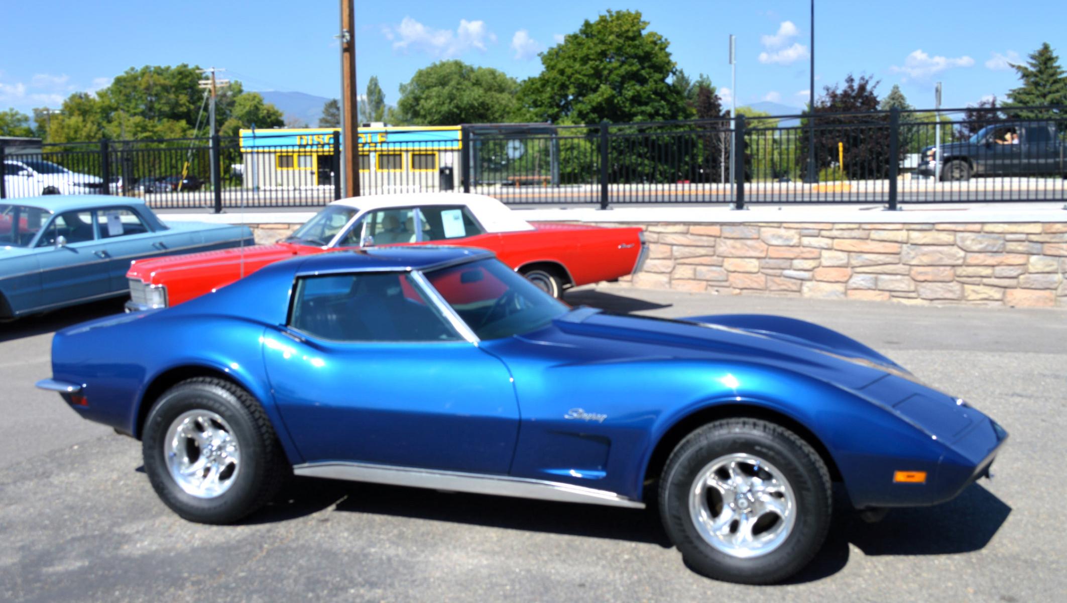 1973 Blue /Black Chevrolet Corvette Stingray (1Z37J3S4290) with an 350 engine, 4-Speed Manual transmission, located at 450 N Russell, Missoula, MT, 59801, (406) 543-6600, 46.874496, -114.017433 - Photo #1