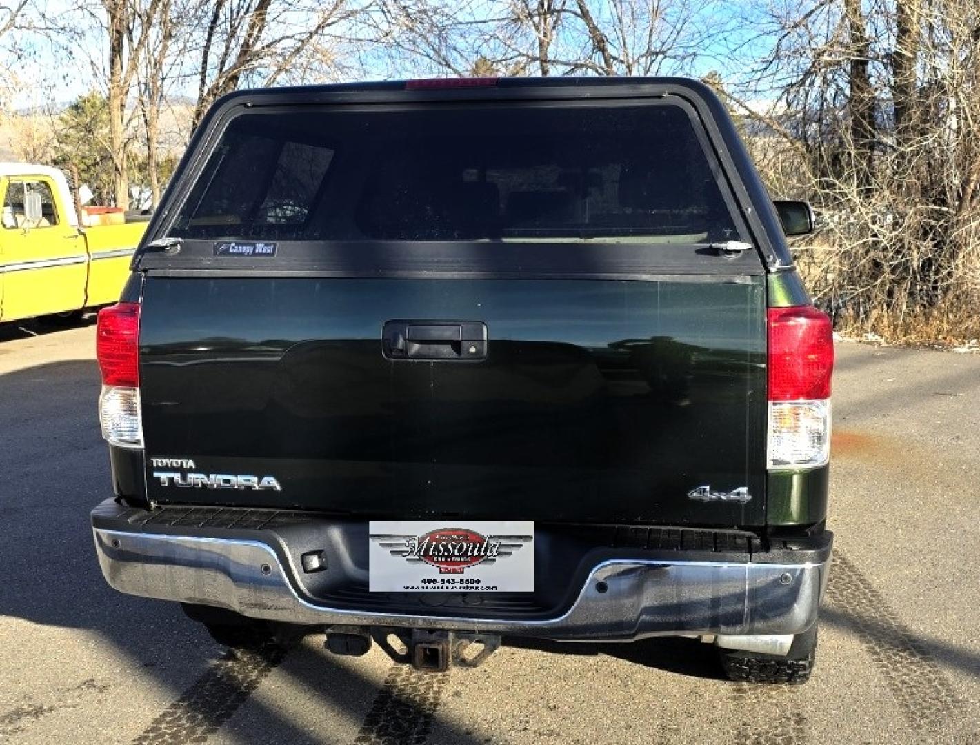 2013 Green /Gray Toyota Tundra Limited 5.7L CrewMax 4WD (5TFHY5F18DX) with an 5.7L V8 DOHC 32V engine, 6-Speed Automatic Overdrive transmission, located at 450 N Russell, Missoula, MT, 59801, (406) 543-6600, 46.874496, -114.017433 - Reliable 4WD Tundra Limited. 5.7L V8 Engine. 6 Speed Automatic Transmission. It's a Crewmax so there is a crazy amount of room in the Cab. Power Heated Front Seats. Power Sunroof. Backup Camera. Air. Cruise. Tilt. AM FM CD. Bluetooth. Backup Camera. Running Boards. Comes with a Nice Topper. Toyota - Photo#4