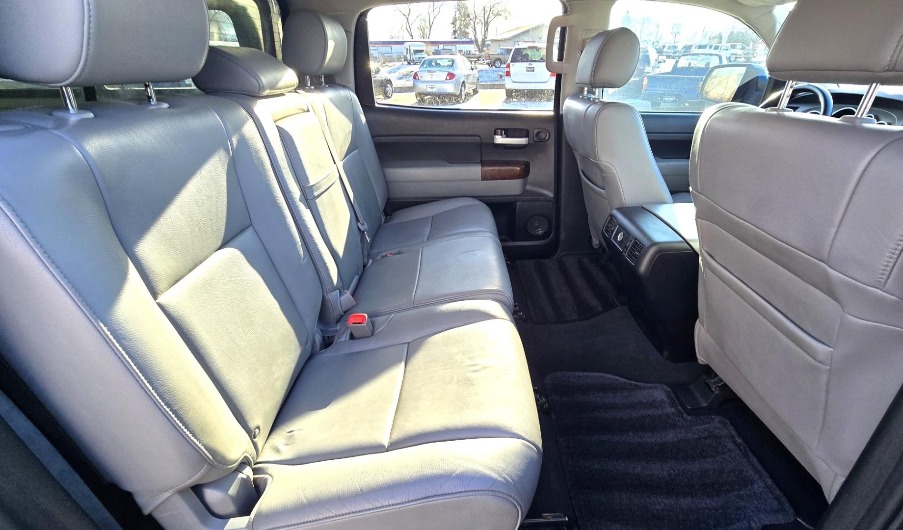 2013 Green /Gray Toyota Tundra Limited 5.7L CrewMax 4WD (5TFHY5F18DX) with an 5.7L V8 DOHC 32V engine, 6-Speed Automatic Overdrive transmission, located at 450 N Russell, Missoula, MT, 59801, (406) 543-6600, 46.874496, -114.017433 - Reliable 4WD Tundra Limited. 5.7L V8 Engine. 6 Speed Automatic Transmission. It's a Crewmax so there is a crazy amount of room in the Cab. Power Heated Front Seats. Power Sunroof. Backup Camera. Air. Cruise. Tilt. AM FM CD. Bluetooth. Backup Camera. Running Boards. Comes with a Nice Topper. Toyota - Photo#10