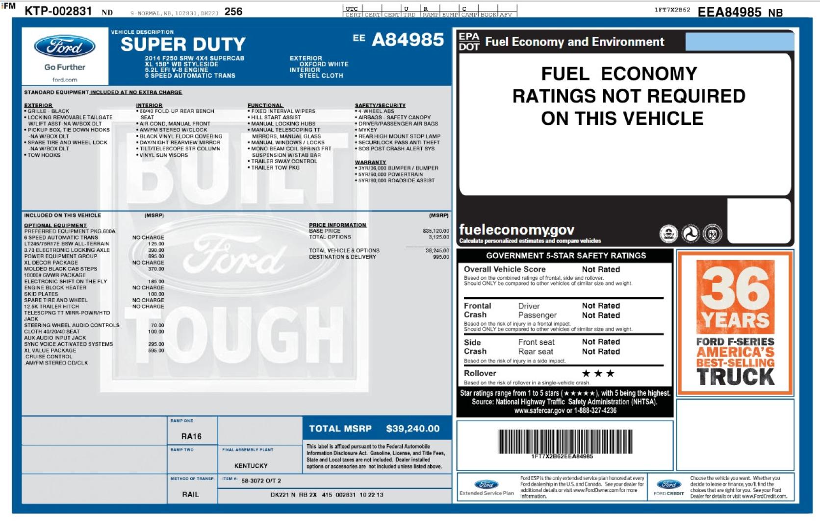 2014 White /Gray Ford F-250 SD XL SuperCab Flatbed 4WD (1FT7X2B62EE) with an 6.2L V8 OHV 16V engine, 6-Speed Automatic transmission, located at 450 N Russell, Missoula, MT, 59801, (406) 543-6600, 46.874496, -114.017433 - Beefy 3/4 Ton Ford 4WD. 6.2L V8 Engine. 6 Speed Automatic Transmission. Nice heavy duty Bradford Flatbed with Gooseneck slot. Deck measures 85" Wide by 102" Long. Air. Cruise. Tilt. Power Windows and Locks. AM FM CD Player. Bluetooth Phone Connection. 4 Wheel Drive has Manual Locking Hubs. Clean Tit - Photo#20
