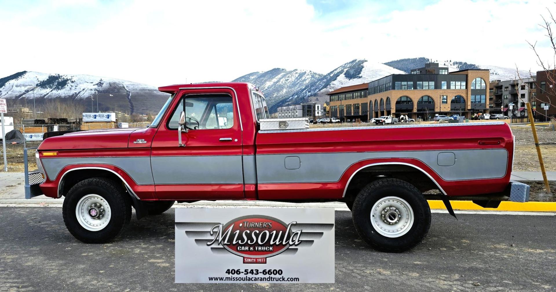 1979 Red and Silver /Red Ford F-150 Ranger (F15JREG8225) with an 460 V8 engine, Automatic transmission, located at 450 N Russell, Missoula, MT, 59801, (406) 543-6600, 46.874496, -114.017433 - This sharp-looking classic Ford pickup offers a unique blend of components. Although the title lists it as an F150 due to a cab replacement—the new cab being a 1/2 ton with an F150 VIN number—the rest of the vehicle is essentially an F250. All major features except the cab reflect a 3/4 ton conf - Photo#2