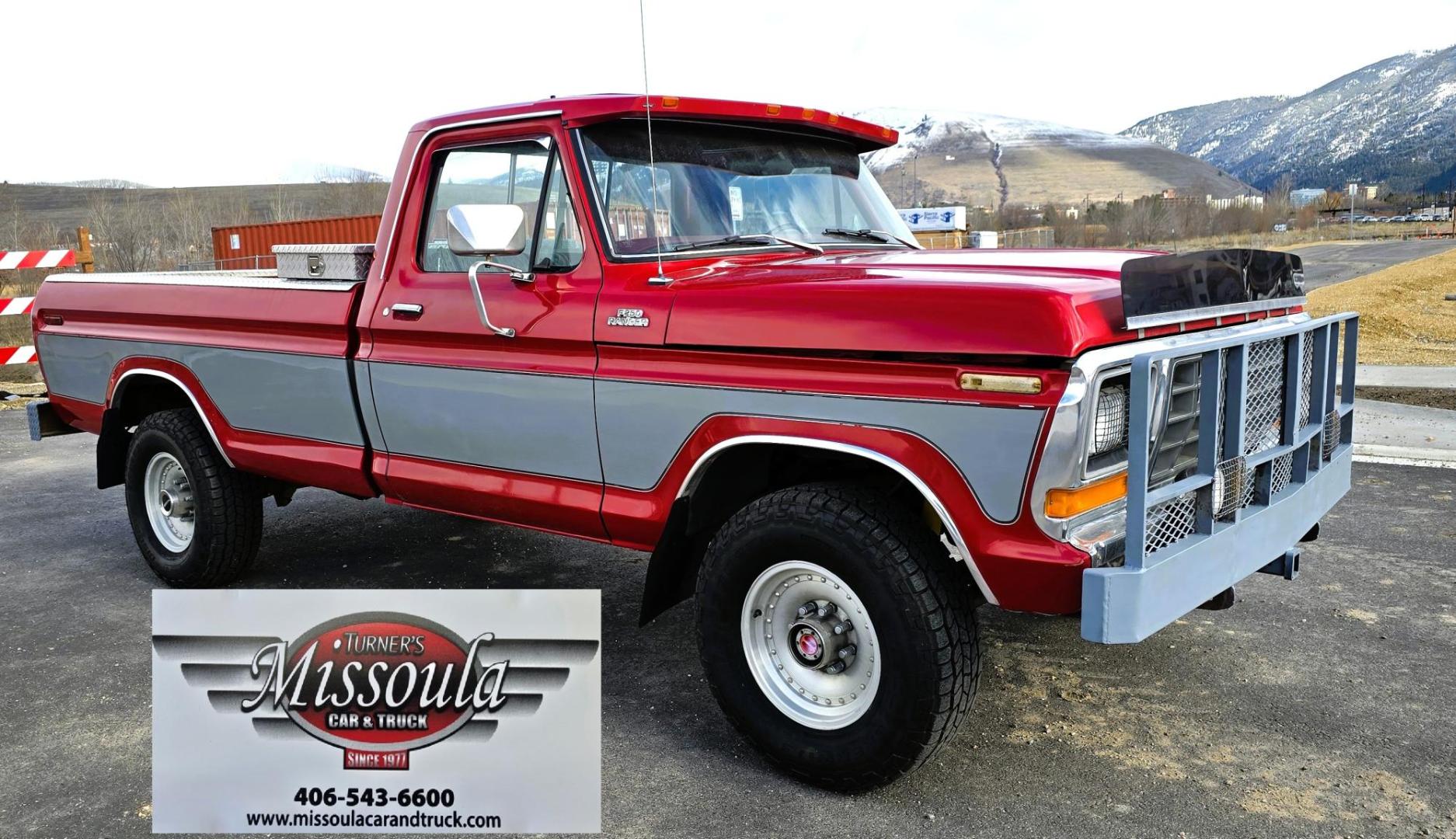 1979 Red and Silver /Red Ford F-150 Ranger (F15JREG8225) with an 460 V8 engine, Automatic transmission, located at 450 N Russell, Missoula, MT, 59801, (406) 543-6600, 46.874496, -114.017433 - This sharp-looking classic Ford pickup offers a unique blend of components. Although the title lists it as an F150 due to a cab replacement—the new cab being a 1/2 ton with an F150 VIN number—the rest of the vehicle is essentially an F250. All major features except the cab reflect a 3/4 ton conf - Photo#7