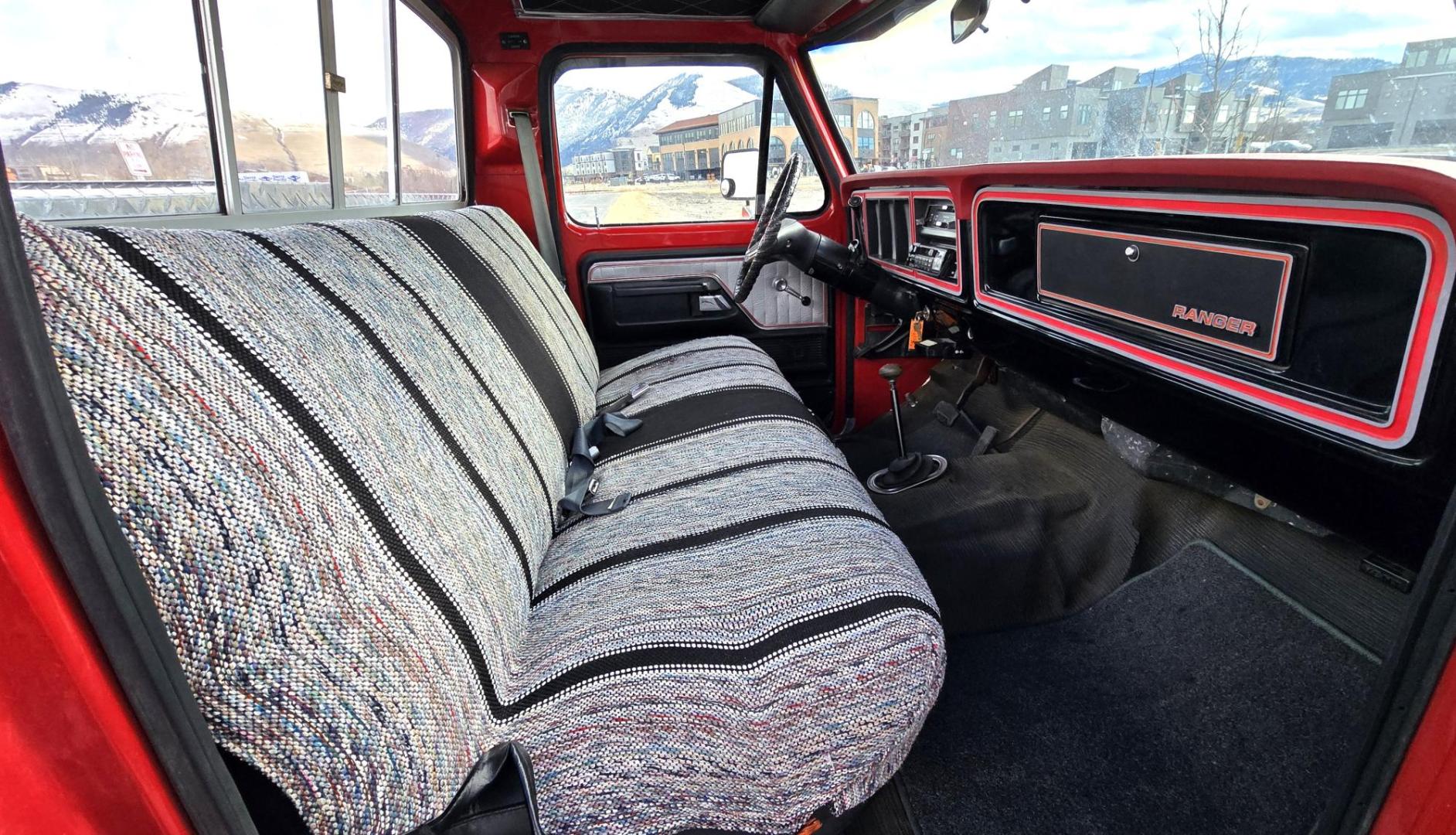 1979 Red and Silver /Red Ford F-150 Ranger (F15JREG8225) with an 460 V8 engine, Automatic transmission, located at 450 N Russell, Missoula, MT, 59801, (406) 543-6600, 46.874496, -114.017433 - This sharp-looking classic Ford pickup offers a unique blend of components. Although the title lists it as an F150 due to a cab replacement—the new cab being a 1/2 ton with an F150 VIN number—the rest of the vehicle is essentially an F250. All major features except the cab reflect a 3/4 ton conf - Photo#11
