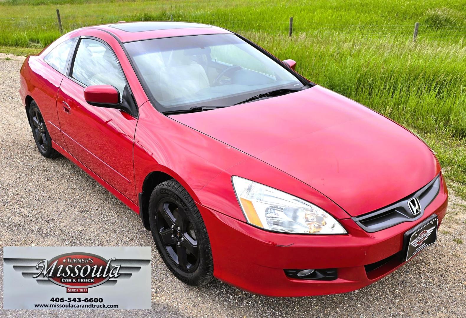 2006 Red /Tan Honda Accord EX V-6 Coupe w/ Nav/ XM Radio (1HGCM81736A) with an 3.0L V6 SOHC 24V engine, 6-Speed Manual Overdrive transmission, located at 450 N Russell, Missoula, MT, 59801, (406) 543-6600, 46.874496, -114.017433 - Another Unicorn! One Owner 06 Accord Coupe with a 6 Speed Manual Transmission. 3.0L V6 Engine. Navigation. AM FM 6 Disc Changer. Air. Cruise. Tilt. Sunroof. Power Windows and Locks. Power Drivers Seat. Heated Seats. Front Wheel Drive. All this and still under 100K Miles! Front seats wear showing wea - Photo#8