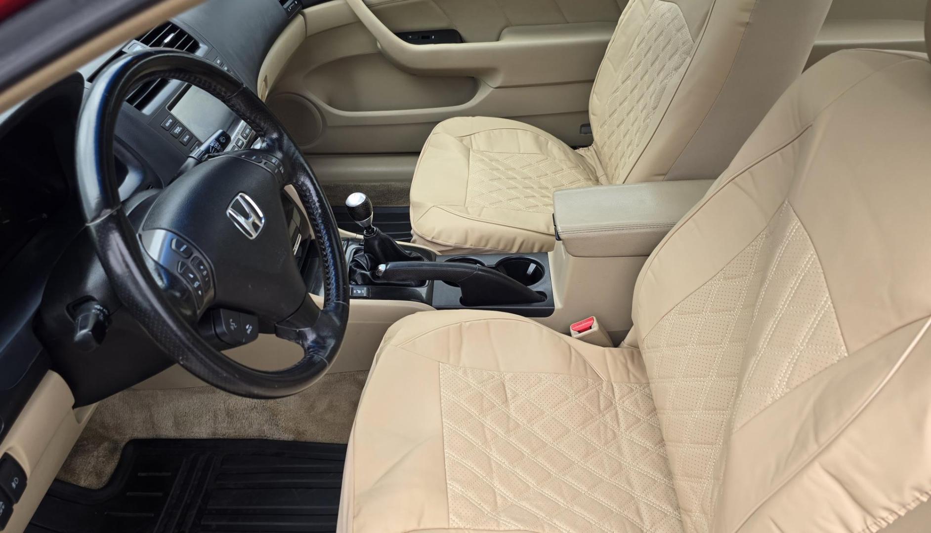 2006 Red /Tan Honda Accord EX V-6 Coupe w/ Nav/ XM Radio (1HGCM81736A) with an 3.0L V6 SOHC 24V engine, 6-Speed Manual Overdrive transmission, located at 450 N Russell, Missoula, MT, 59801, (406) 543-6600, 46.874496, -114.017433 - Another Unicorn! One Owner 06 Accord Coupe with a 6 Speed Manual Transmission. 3.0L V6 Engine. Navigation. AM FM 6 Disc Changer. Air. Cruise. Tilt. Sunroof. Power Windows and Locks. Power Drivers Seat. Heated Seats. Front Wheel Drive. All this and still under 100K Miles! Front seats wear showing wea - Photo#17