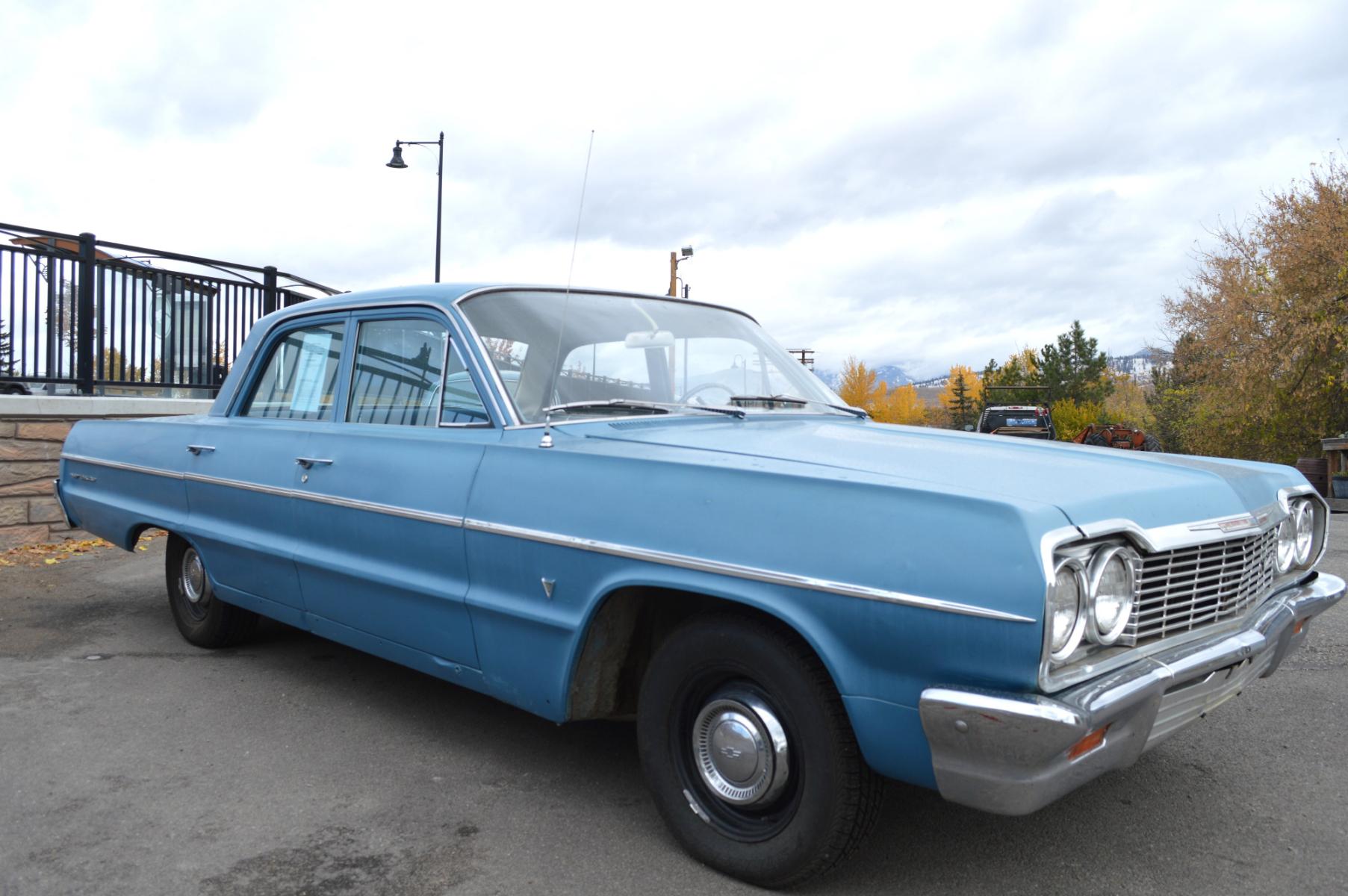 1964 Blue /Blue Chevrolet Bel Air (41669J32209) with an 301 V8 engine, Automatic transmission, located at 450 N Russell, Missoula, MT, 59801, (406) 543-6600, 46.874496, -114.017433 - Very Clean and Very Straight Classic Car. Newer Motor with only 5K Miles (No Documentation). Interior is good. No Rust. Original Ramhorn Exhaust Manifolds. Must See to Appreciate. This vehicle is more then 20 years old and is not eligible for lending through our finance companies. - Photo #2