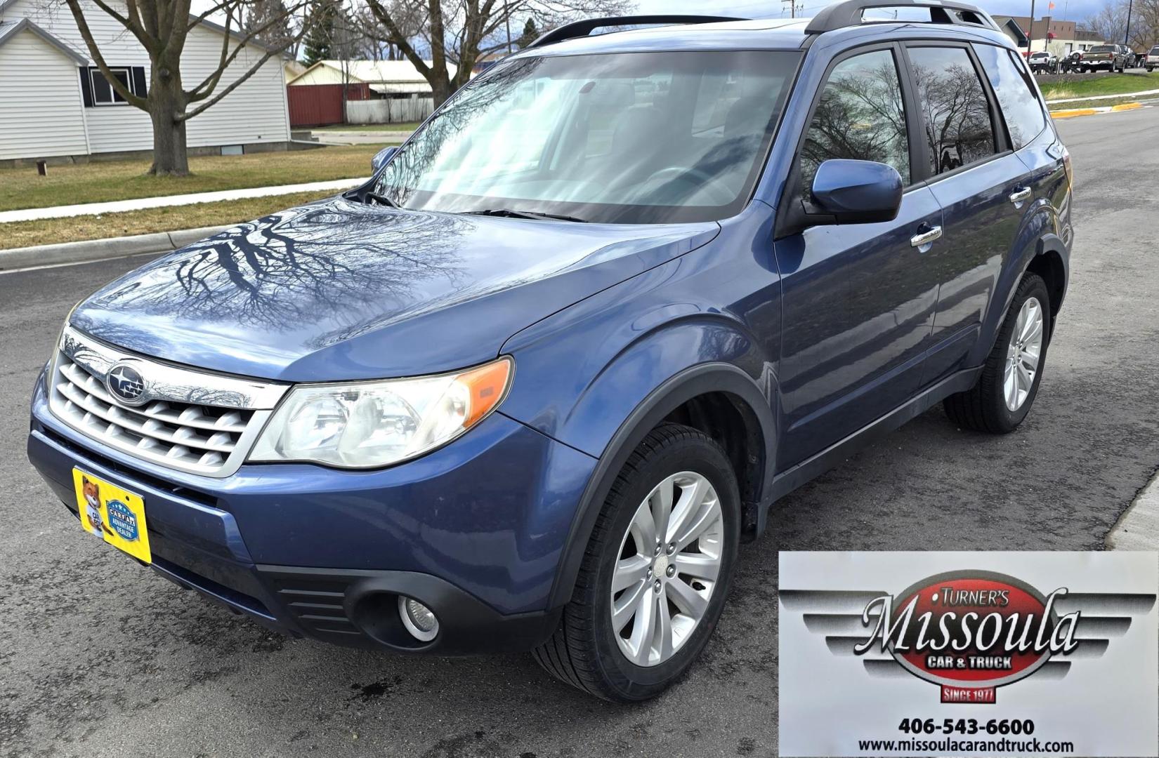 2011 Blue Subaru Forester 2.5X Premium (JF2SHBDC6BG) with an 2.5L H4 SOHC 16V engine, 5-Speed Manual transmission, located at 450 N Russell, Missoula, MT, 59801, (406) 543-6600, 46.874496, -114.017433 - All Wheel Drive. 2.5L H4 Engine. 5 Speed Manual Transmission. Air. Cruise. Tilt. Power Drivers Seat. Power Sun Roof. Heated Seats. Timing Chain, not a Timing Belt. Clean Title and Carfax. - Photo#4