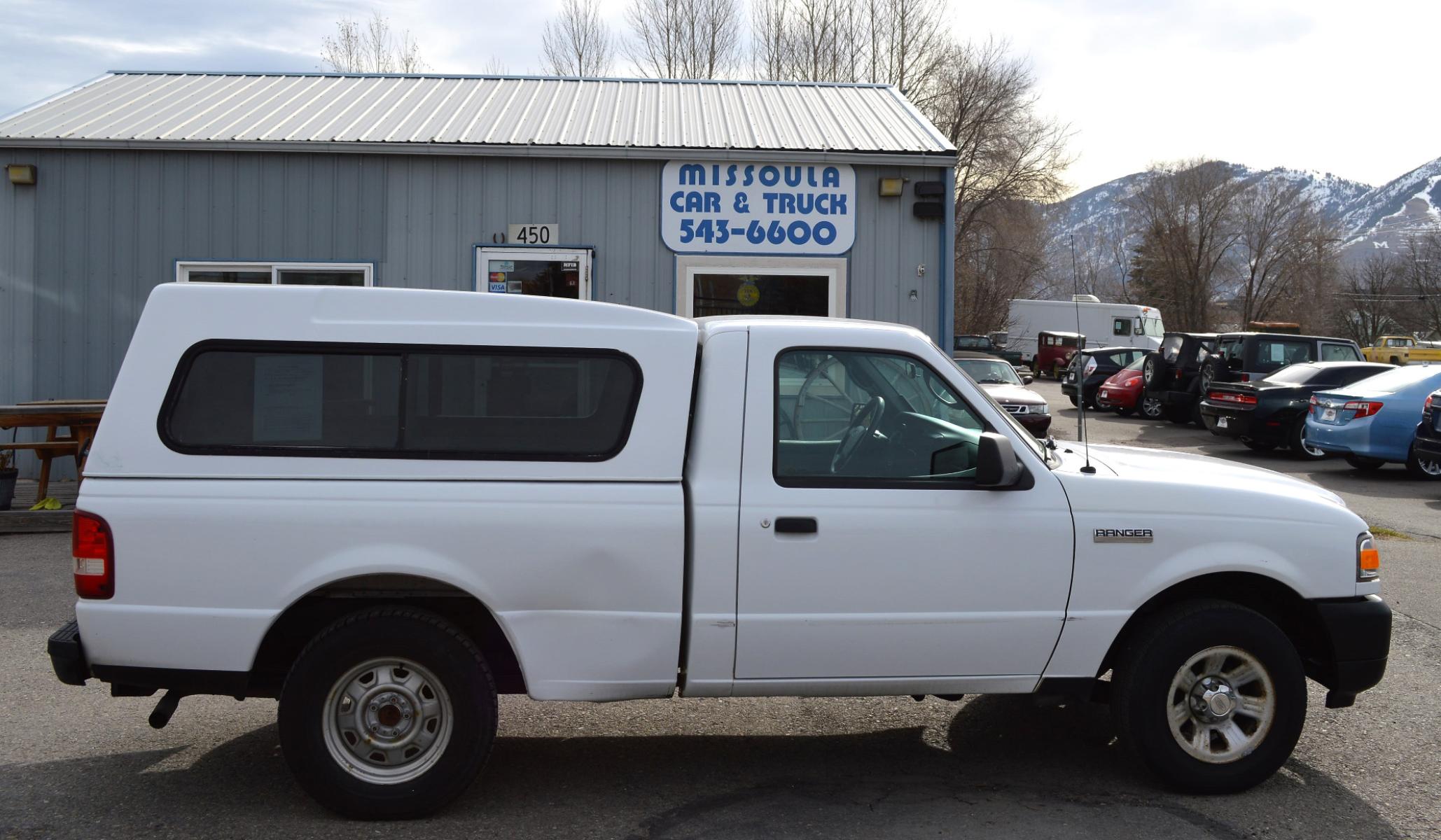 2009 White Ford Ranger Sport 2WD (1FTYR10D79P) with an 2.3L L4 SOHC 8V engine, Automatic transmission, located at 450 N Russell, Missoula, MT, 59801, (406) 543-6600, 46.874496, -114.017433 - Great Running Little Truck with Matching Topper. Automatic Transmission. Air. Cruise. Tilt. - Photo #0