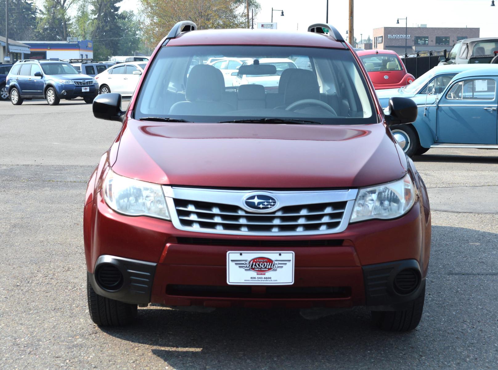 2012 Red Subaru Forester 2.5X (JF2SHABCXCH) with an 2.5L H4 SOHC 16V engine, 4-Speed Automatic transmission, located at 450 N Russell, Missoula, MT, 59801, (406) 543-6600, 46.874496, -114.017433 - Has a Timing Chain not a Belt. Automatic. Air. Cruise. Tilt. - Photo #3