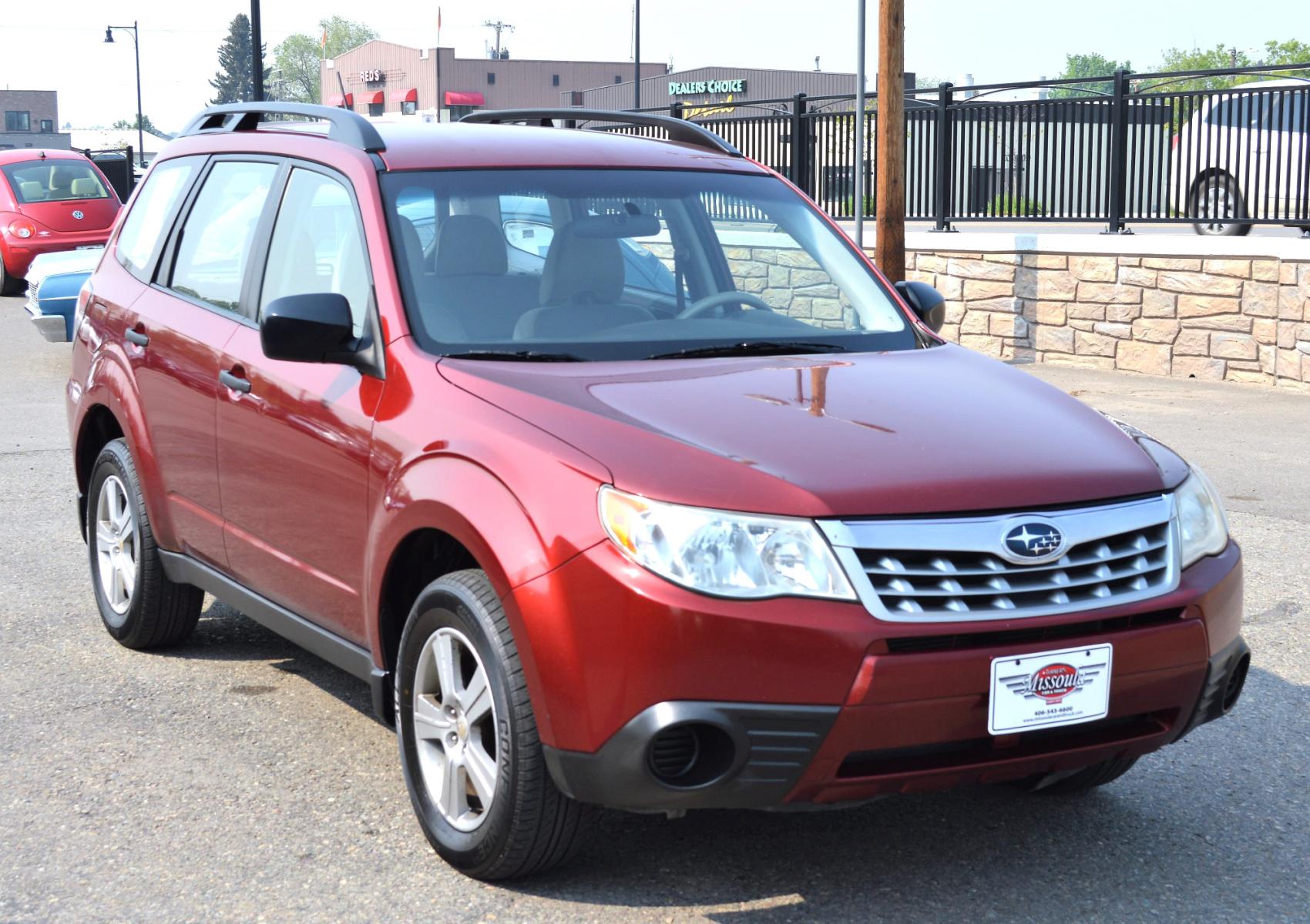2012 Red Subaru Forester 2.5X (JF2SHABCXCH) with an 2.5L H4 SOHC 16V engine, 4-Speed Automatic transmission, located at 450 N Russell, Missoula, MT, 59801, (406) 543-6600, 46.874496, -114.017433 - Has a Timing Chain not a Belt. Automatic. Air. Cruise. Tilt. - Photo #4