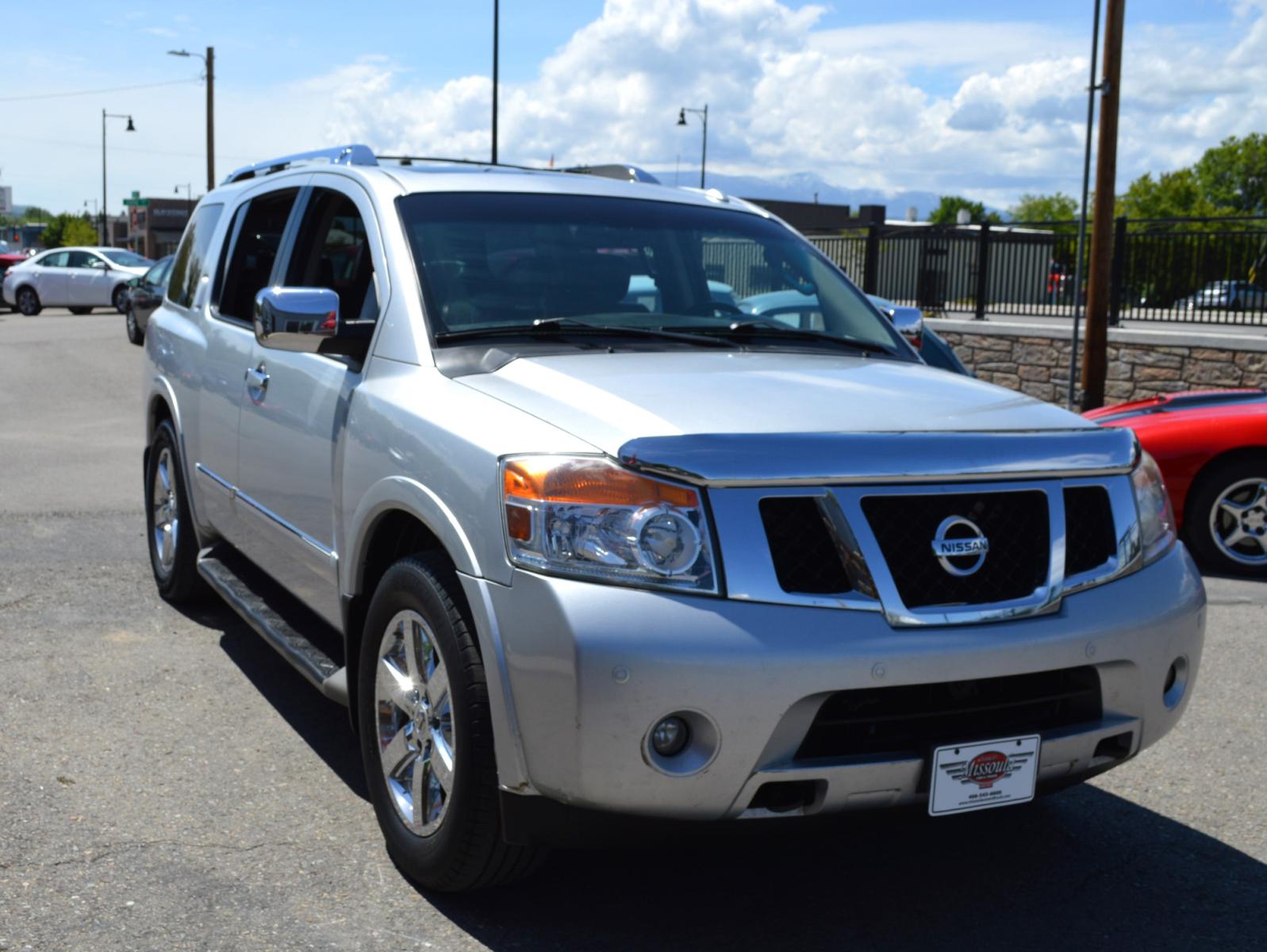 2011 Silver Nissan Armada SL 4WD (5N1AA0NC5BN) with an 5.6L V8 DOHC 32V engine, 5-Speed Automatic transmission, located at 450 N Russell, Missoula, MT, 59801, (406) 543-6600, 46.874496, -114.017433 - Really Nice SUV. 4 Wheel Drive. Power Sunroof. 3rd Row Seating. Rear Entertainment. Leather Heated Seats. Air. Cruise. Tilt. LOADED! - Photo #3
