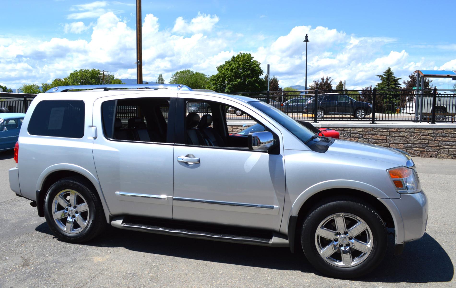 2011 Silver Nissan Armada SL 4WD (5N1AA0NC5BN) with an 5.6L V8 DOHC 32V engine, 5-Speed Automatic transmission, located at 450 N Russell, Missoula, MT, 59801, (406) 543-6600, 46.874496, -114.017433 - Really Nice SUV. 4 Wheel Drive. Power Sunroof. 3rd Row Seating. Rear Entertainment. Leather Heated Seats. Air. Cruise. Tilt. LOADED! - Photo #4