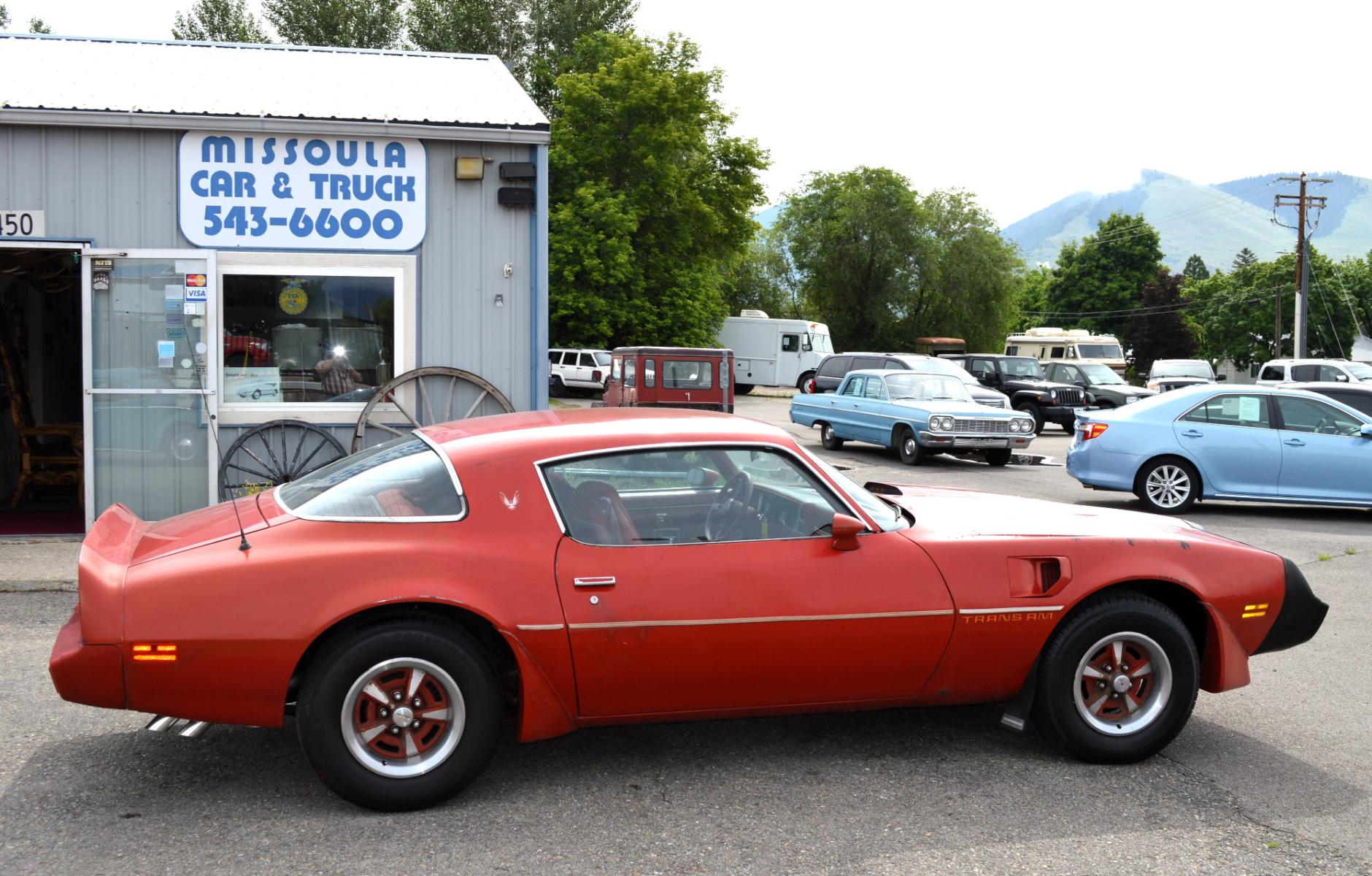 1980 Red Pontiac Trans Am (2W87TAL1477) with an 4.9 Liter Turbo V8 engine, Automatic transmission, located at 450 N Russell, Missoula, MT, 59801, (406) 543-6600, 46.874496, -114.017433 - Classic Trans Am with the Original 4.9L Turbo Engine. Interior Looks Great. Runs Amazing. This vehicle is more then 20 years old and is not eligible for lending through our finance companies. - Photo #0