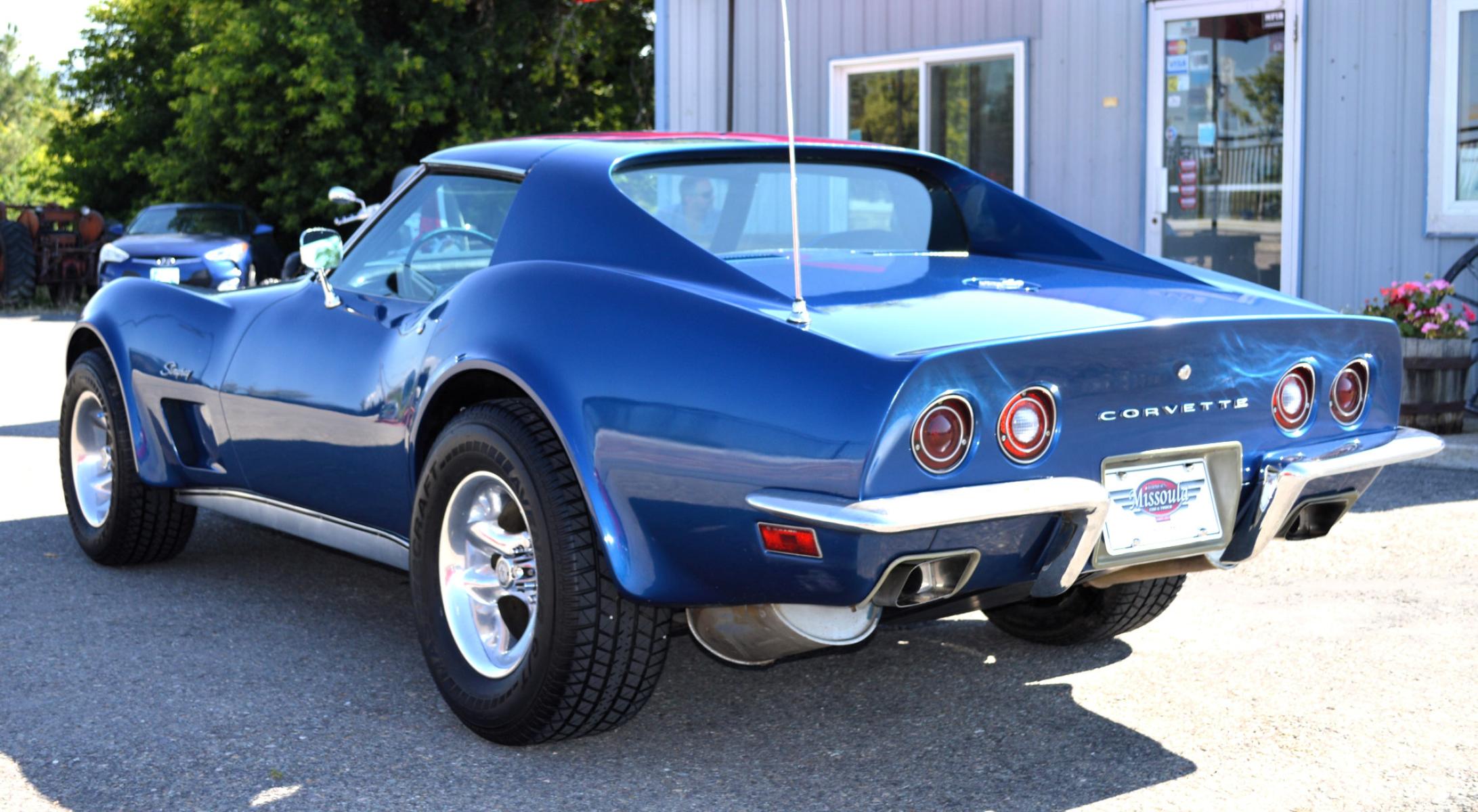 1973 Blue /Black Chevrolet Corvette Stingray (1Z37J3S4290) with an 350 engine, 4-Speed Manual transmission, located at 450 N Russell, Missoula, MT, 59801, (406) 543-6600, 46.874496, -114.017433 - Classy Looking Vette. Beautiful Blue. 4 Speed Manual Transmission. 350 Engine This vehicle is more then 20 years old and is not eligible for lending through our finance companies. - Photo #7
