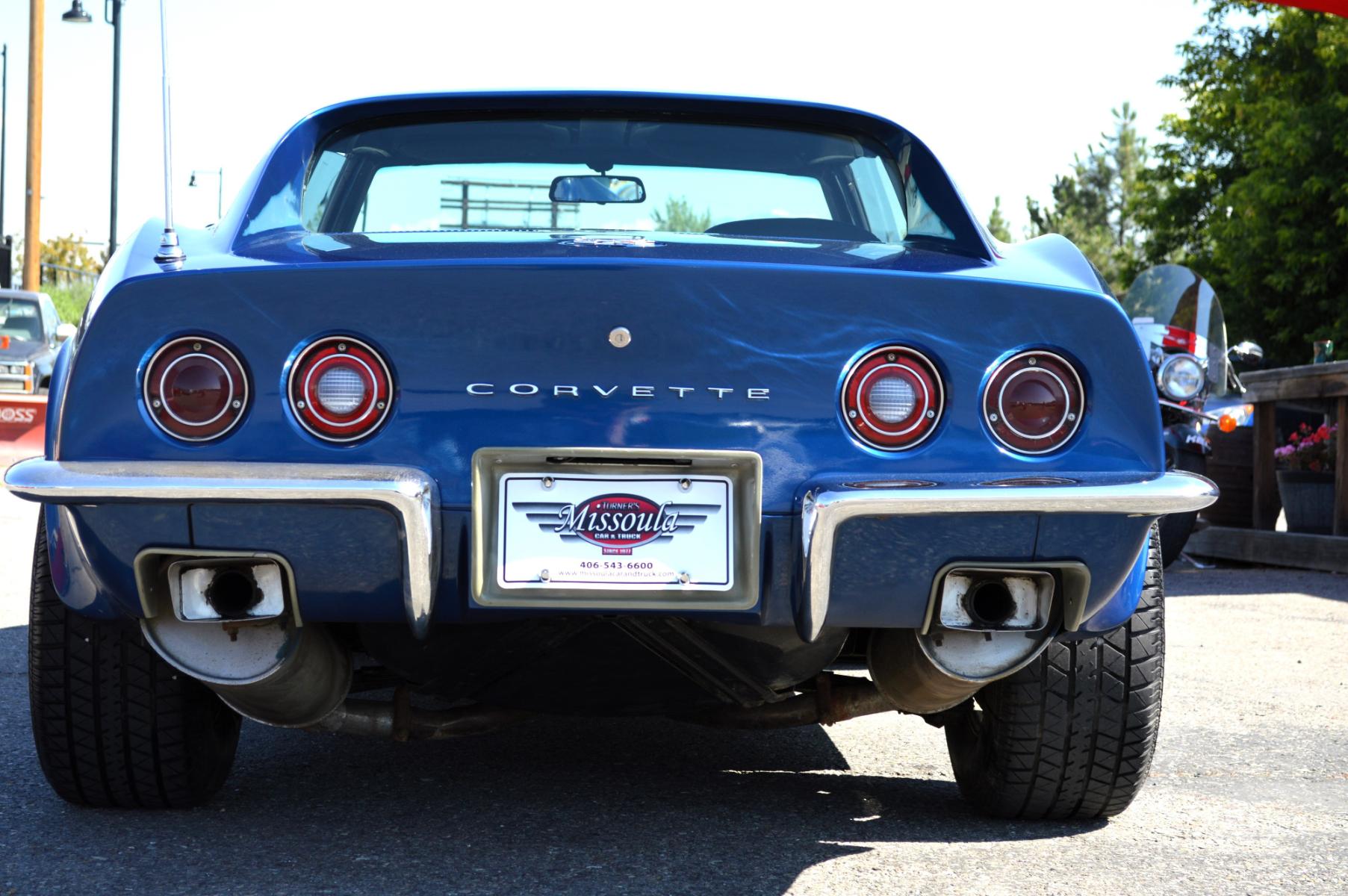 1973 Blue /Black Chevrolet Corvette Stingray (1Z37J3S4290) with an 350 engine, 4-Speed Manual transmission, located at 450 N Russell, Missoula, MT, 59801, (406) 543-6600, 46.874496, -114.017433 - Classy Looking Vette. Beautiful Blue. 4 Speed Manual Transmission. 350 Engine This vehicle is more then 20 years old and is not eligible for lending through our finance companies. - Photo #8