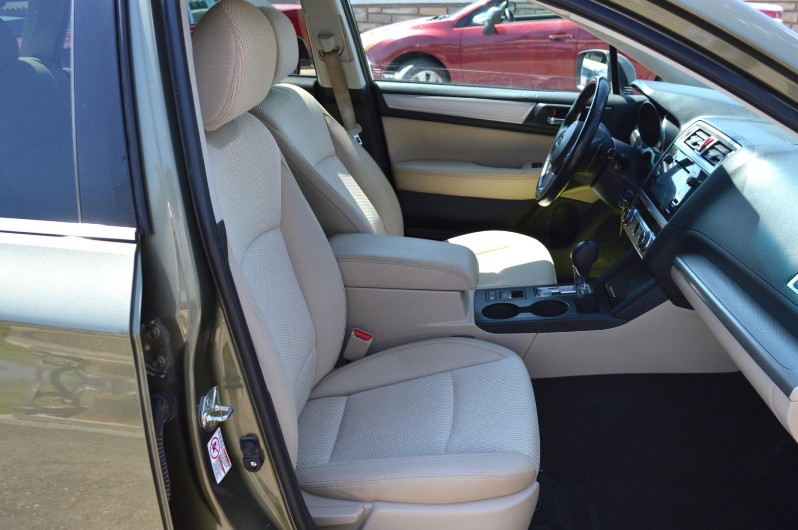 2015 Green /White Subaru Outback 2.5i Premium (4S4BSAFC5F3) with an 2.5L H4 DOHC 16V engine, 6-Speed Automatic transmission, located at 450 N Russell, Missoula, MT, 59801, (406) 543-6600, 46.874496, -114.017433 - Beautiful Green Outback. All Wheel Drive.Automatic Transmission. Heated Seats. Air. Cruise. Tilt. AM FM CD Sat. Bluetooth. Backup Camera. - Photo#11