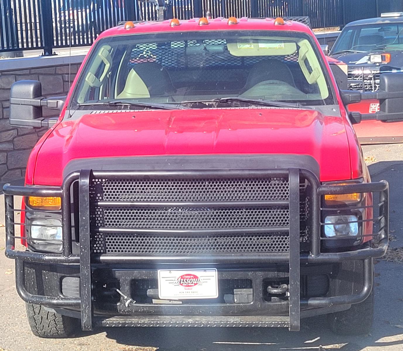 2008 Red Ford F-350 SD Lariat Crew Cab DRW 2WD (1FDWW36R48E) with an 6.4L V8 OHV 32V TURBO DIESEL engine, 5 Speed Automatic transmission, located at 450 N Russell, Missoula, MT, 59801, (406) 543-6600, 46.874496, -114.017433 - One Ton Dually. 2WD. Automatic Transmission. Air Conditioning. Utility Box with Electric Hoist. Only 137K Miles - Photo #3