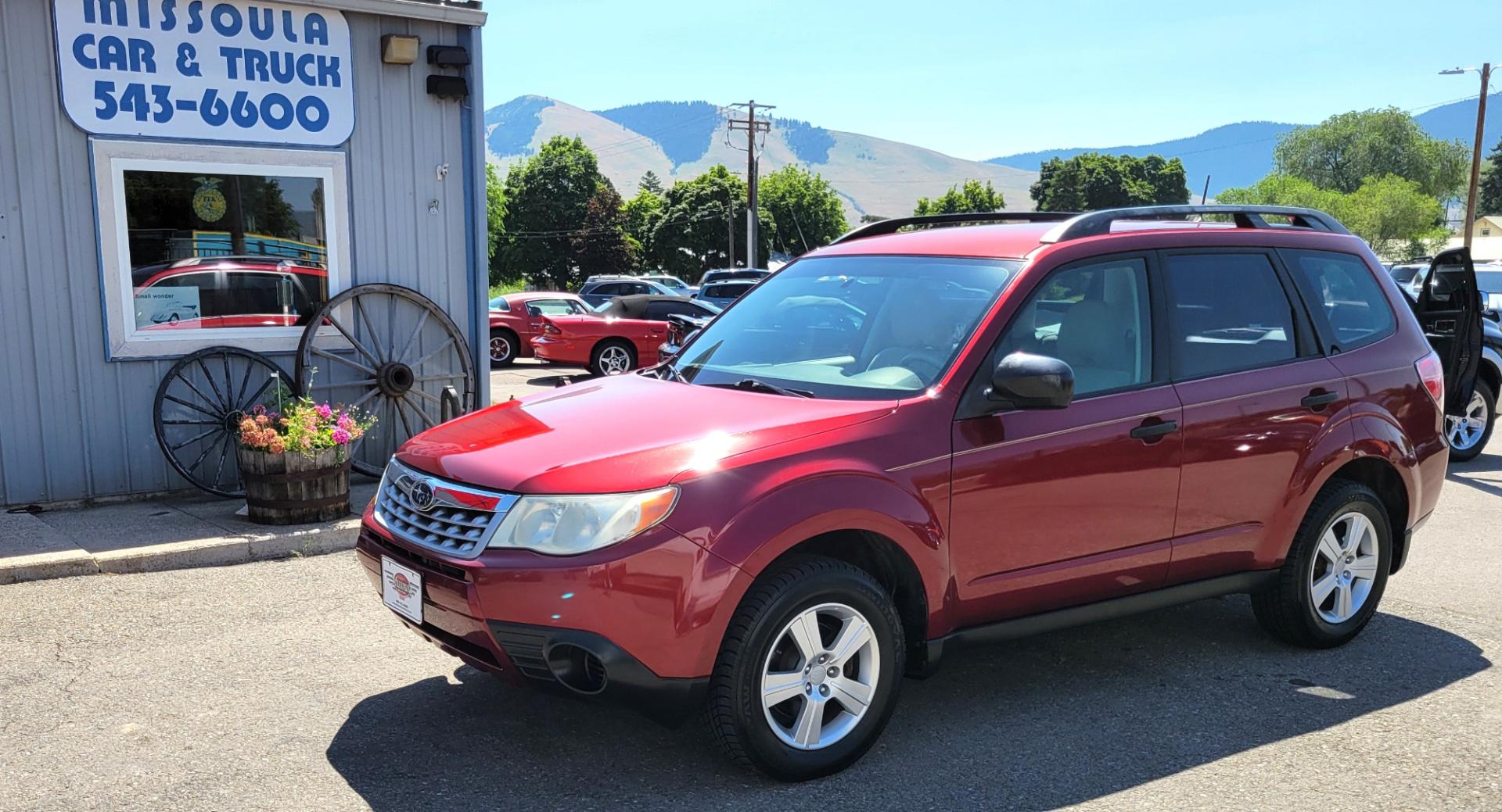 2012 Red /White Subaru Forester 2.5X (JF2SHABC3CH) with an 2.5L H4 engine, 4 Speed Auto transmission, located at 450 N Russell, Missoula, MT, 59801, (406) 543-6600, 46.874496, -114.017433 - Very Clean 2 Owner Forester. Good Carfax. 2.5L H4 Engine. Only 67K Miles. 4 Speed Automatic Transmission. AWD. Air Cruise. Tilt. Newer Uniroyal Tires. AM FM CD Player. - Photo#1