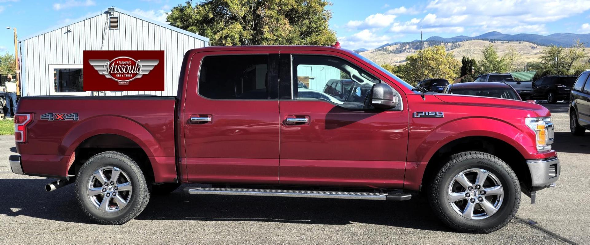 2018 Red /Black Ford F-150 XLT SuperCrew 5.5-ft. Bed 4WD (1FTEW1EP4JF) with an 2.7L V6 DOHC 24V engine, 6A transmission, located at 450 N Russell, Missoula, MT, 59801, (406) 543-6600, 46.874496, -114.017433 - consignor says get it gone !! super sale price 17995 !! Gorgeous Ford 1/2 Ton Pickup. 2.7L Turbo V6 Engine. Automatic Transmission. Power Heated Leather Seats. Bed Liner. Running Boards. Air Cruise. Tilt. Power Rear slide Window. Navigation. Bluetooth Audio and Phone. Backup Camera. Park Assist. - Photo#1