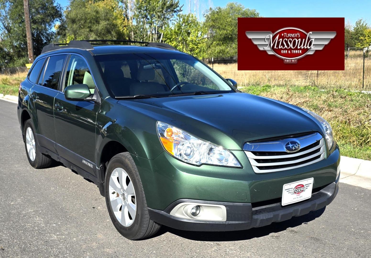 2011 Green /White Subaru Outback 2.5i Premium (4S4BRBFC2B3) with an 2.5L H4 DOHC 16V engine, Continuously Variable Transmisson transmission, located at 450 N Russell, Missoula, MT, 59801, (406) 543-6600, 46.874496, -114.017433 - Photo#3