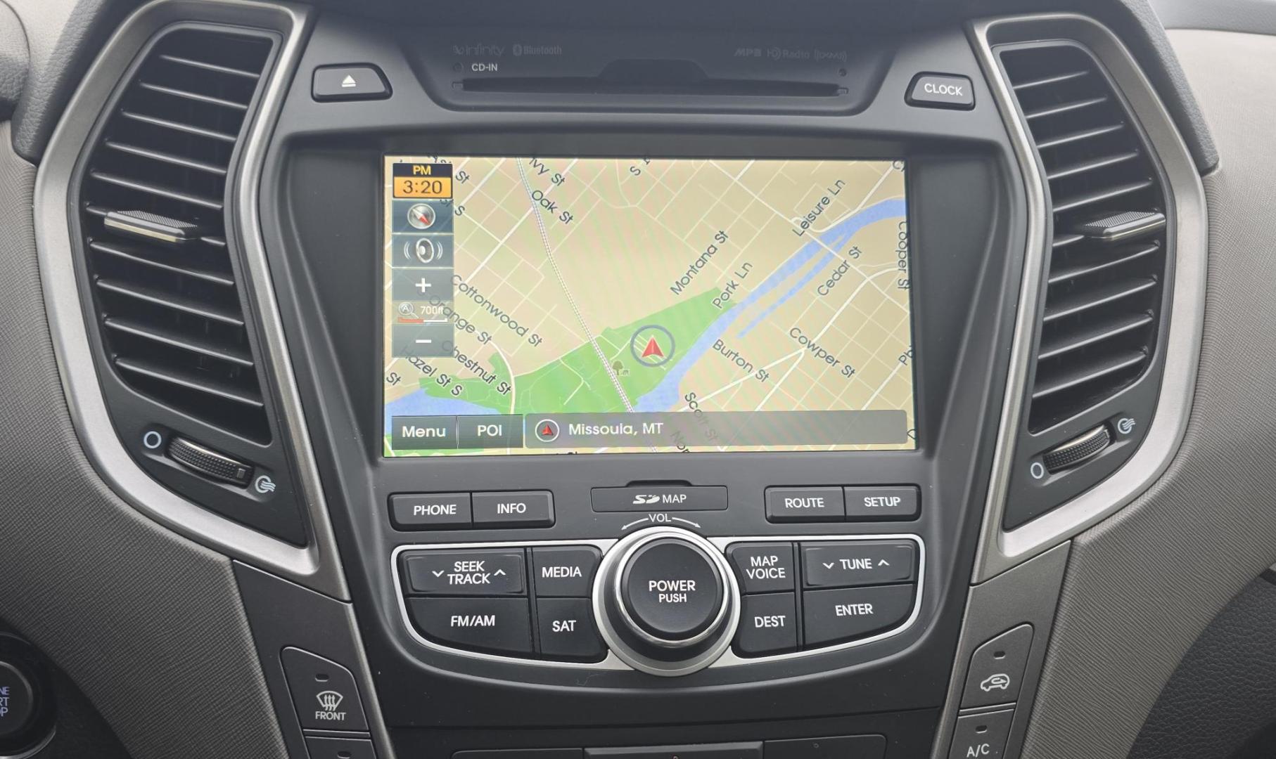 2014 Silver /Black Hyundai Santa Fe Sport 2.0T AWD (5XYZWDLA1EG) with an 2.0L L4 DOHC 16V TURBO engine, 6-Speed Automatic transmission, located at 450 N Russell, Missoula, MT, 59801, (406) 543-6600, 46.874496, -114.017433 - Really nice Santa Fe AWD. 2.0L I4 Engine. automatic Transmission. Huge Sunroof. Navigation. Bluetooth Audio and Phone. Backup Camera. Air Cruise Tilt. heated and Cooled seats. - Photo#16