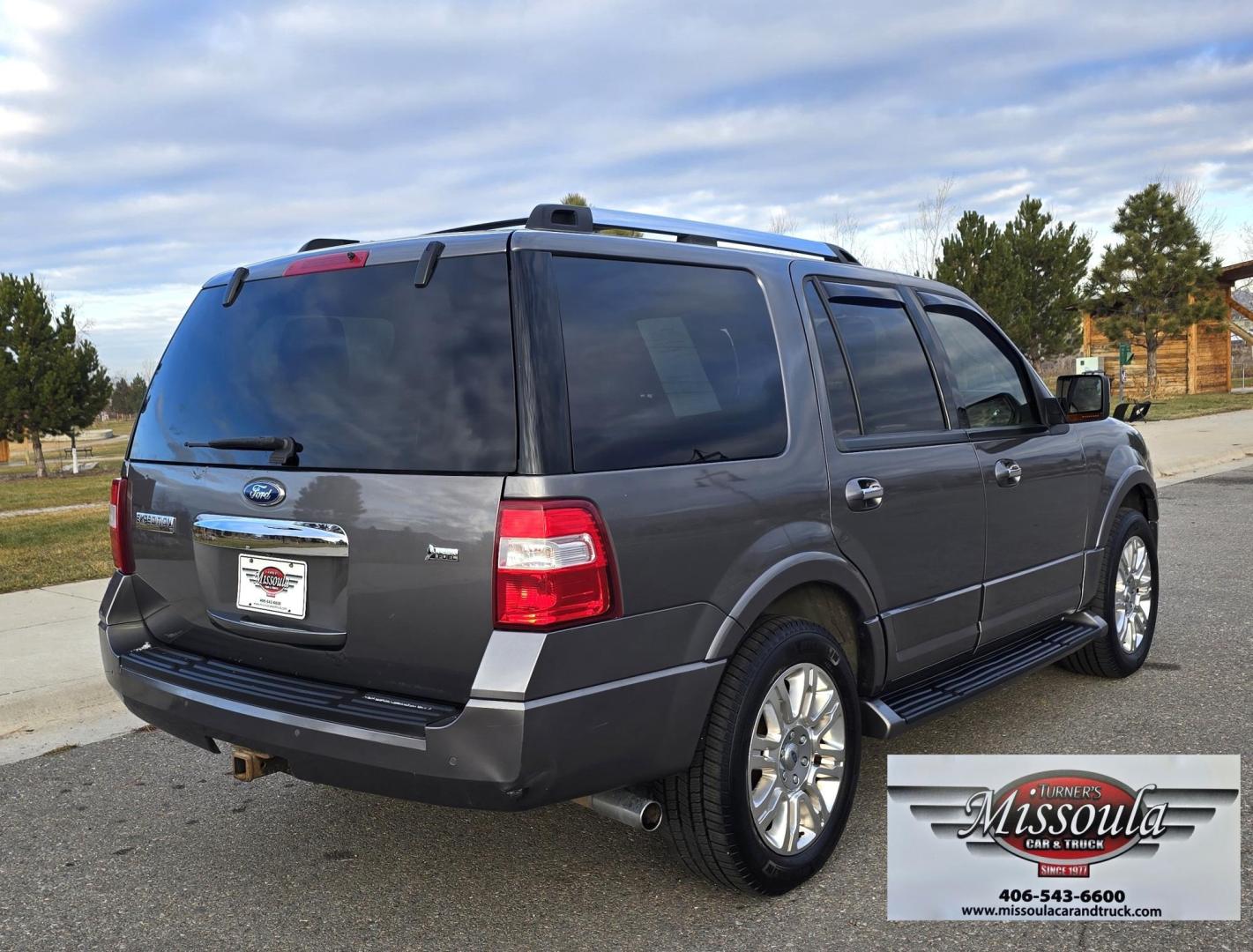 2011 Grey /Tan Ford Expedition Limited 4WD (1FMJU2A50BE) with an 5.4L V8 SOHC 16V FFV engine, 6-Speed Automatic transmission, located at 450 N Russell, Missoula, MT, 59801, (406) 543-6600, 46.874496, -114.017433 - Smooth Driving 4WD SUV. 5.4L V8 Engine. 3rd Row seating. Heated and Cooled Front Seats. Heated Middle Seats. Leather. Power Sunroof. Navigation. Running Boards. Michelin Tires. Remote Start. Bluetooth Phone and Audio. Power Liftgate. - Photo#2