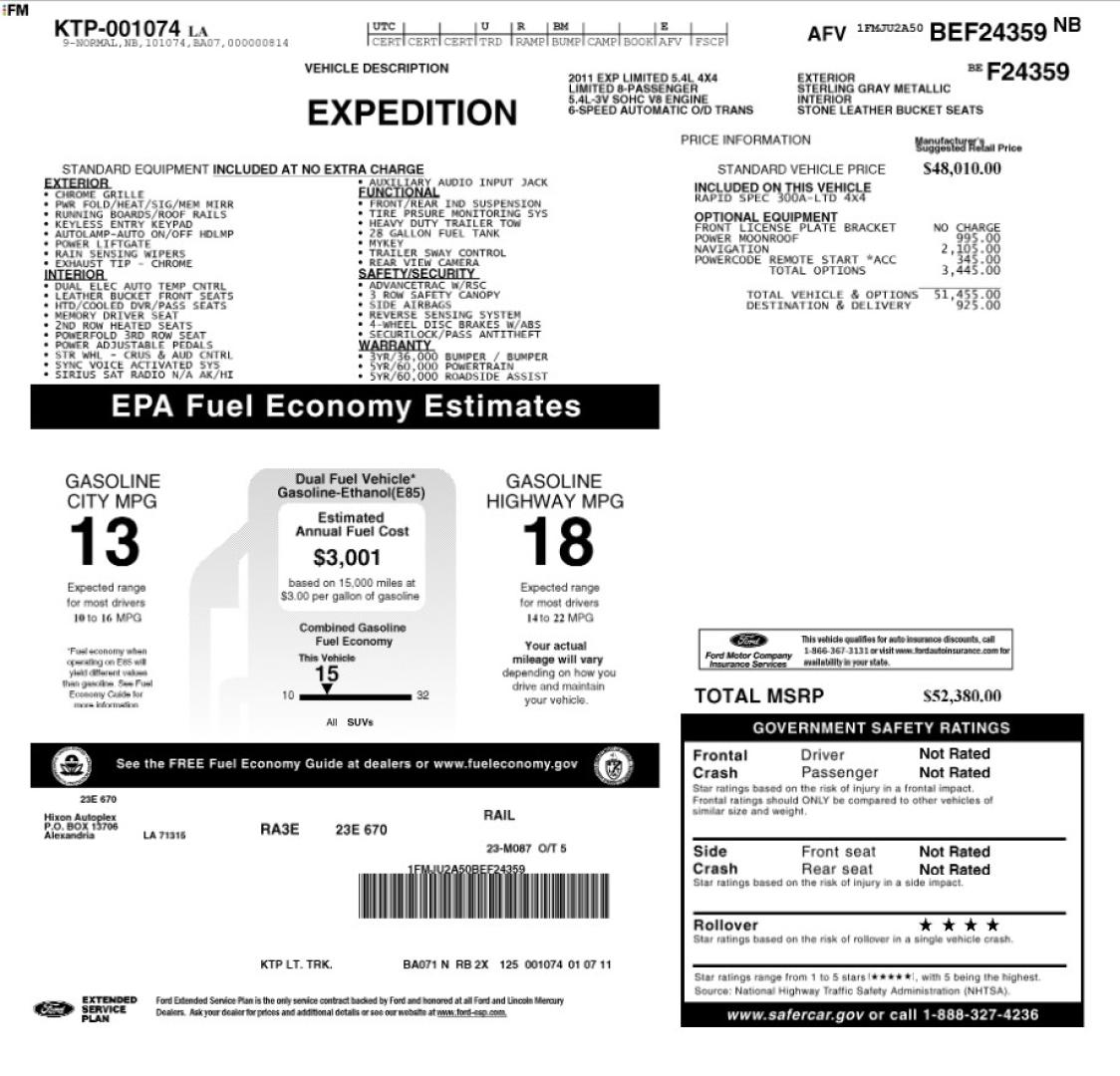 2011 Grey /Tan Ford Expedition Limited 4WD (1FMJU2A50BE) with an 5.4L V8 SOHC 16V FFV engine, 6-Speed Automatic transmission, located at 450 N Russell, Missoula, MT, 59801, (406) 543-6600, 46.874496, -114.017433 - Smooth Driving 4WD SUV. 5.4L V8 Engine. 3rd Row seating. Heated and Cooled Front Seats. Heated Middle Seats. Leather. Power Sunroof. Navigation. Running Boards. Michelin Tires. Remote Start. Bluetooth Phone and Audio. Power Liftgate. - Photo#20