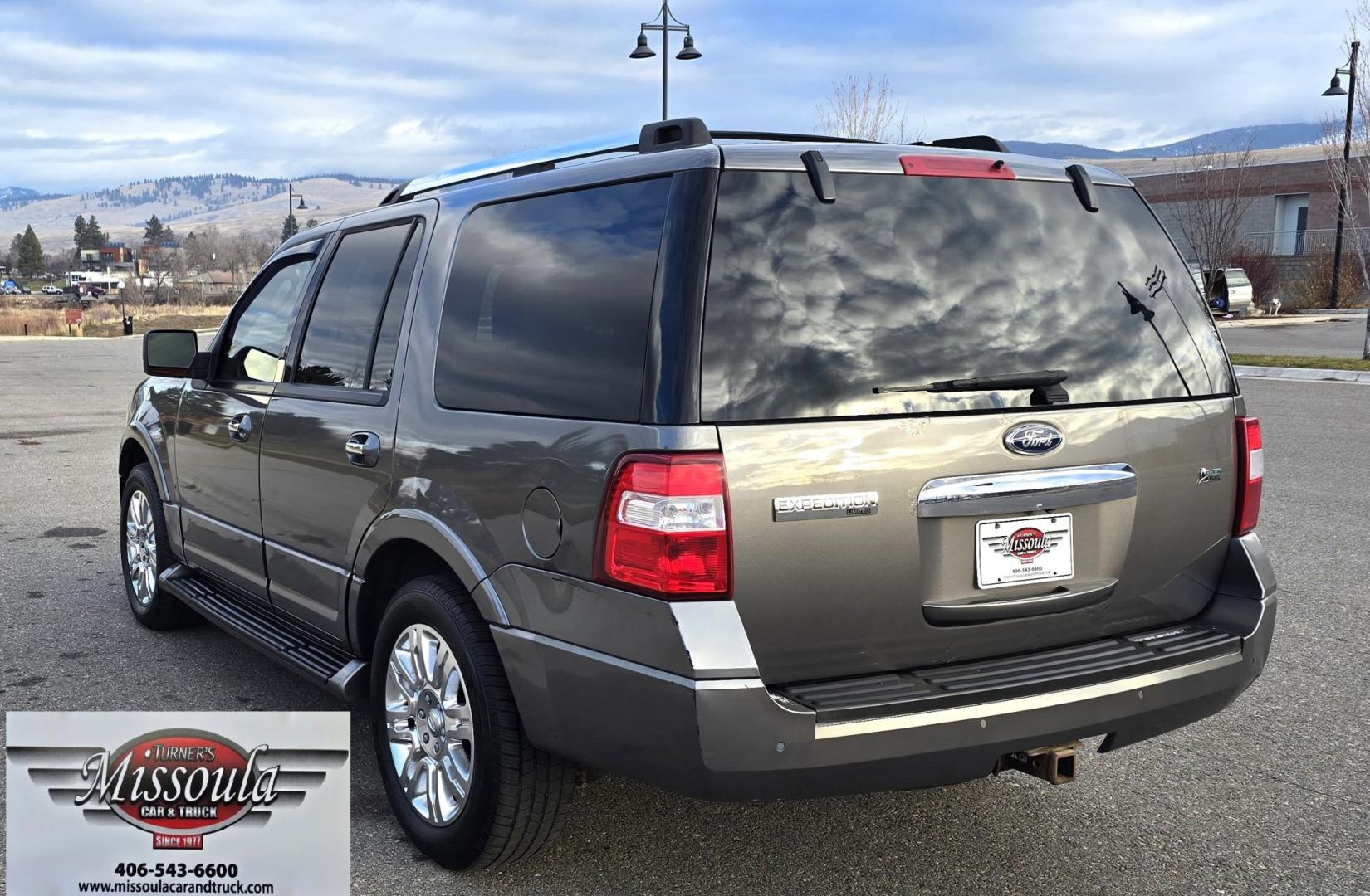 2011 Grey /Tan Ford Expedition Limited 4WD (1FMJU2A50BE) with an 5.4L V8 SOHC 16V FFV engine, 6-Speed Automatic transmission, located at 450 N Russell, Missoula, MT, 59801, (406) 543-6600, 46.874496, -114.017433 - Smooth Driving 4WD SUV. 5.4L V8 Engine. 3rd Row seating. Heated and Cooled Front Seats. Heated Middle Seats. Leather. Power Sunroof. Navigation. Running Boards. Michelin Tires. Remote Start. Bluetooth Phone and Audio. Power Liftgate. - Photo#3
