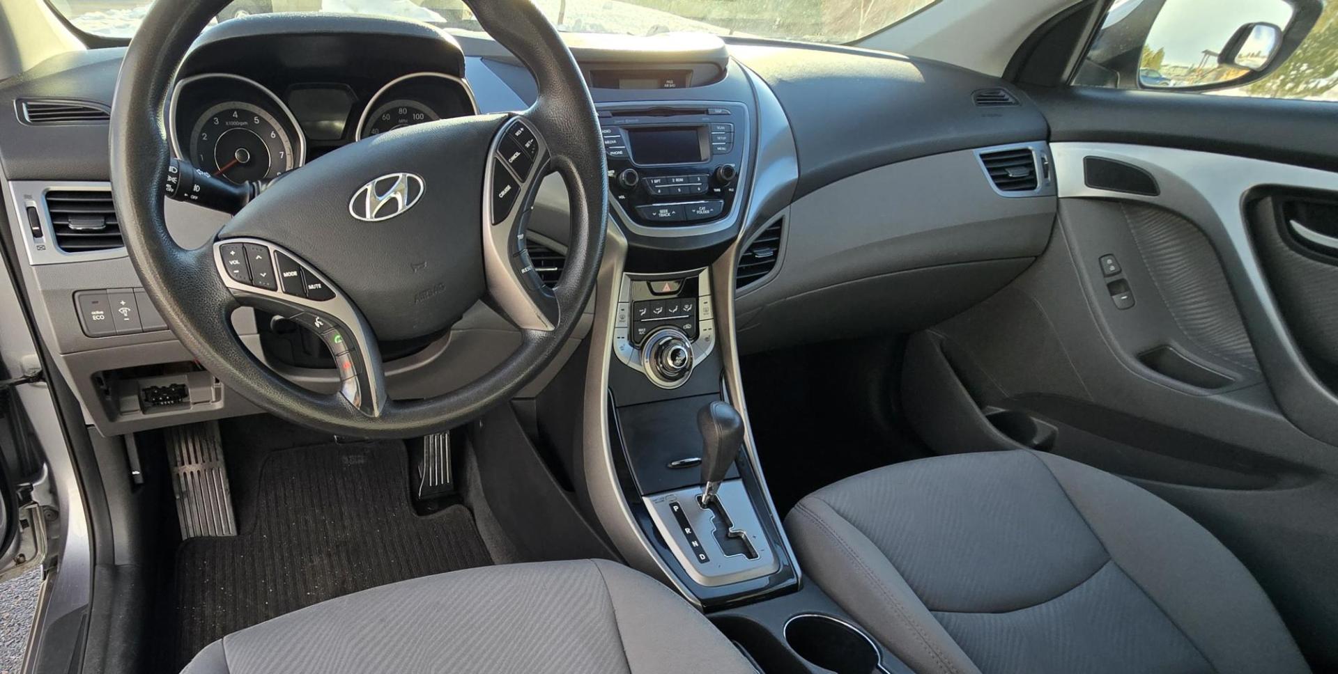 2013 Grey /Gray Hyundai Elantra GLS A/T (KMHDH4AEXDU) with an 1.8L L4 DOHC 16V engine, 6-Speed Automatic transmission, located at 450 N Russell, Missoula, MT, 59801, (406) 543-6600, 46.874496, -114.017433 - Front Wheel Drive Sedan. Excellent Fuel Economy. 1.8L I4 Engine. Automatic Transmission. Air. Cruise. Tilt. Heated Seats. AM FM CD. Bluetooth Audio and Phone. New BF Goodrich Tires. - Photo#7