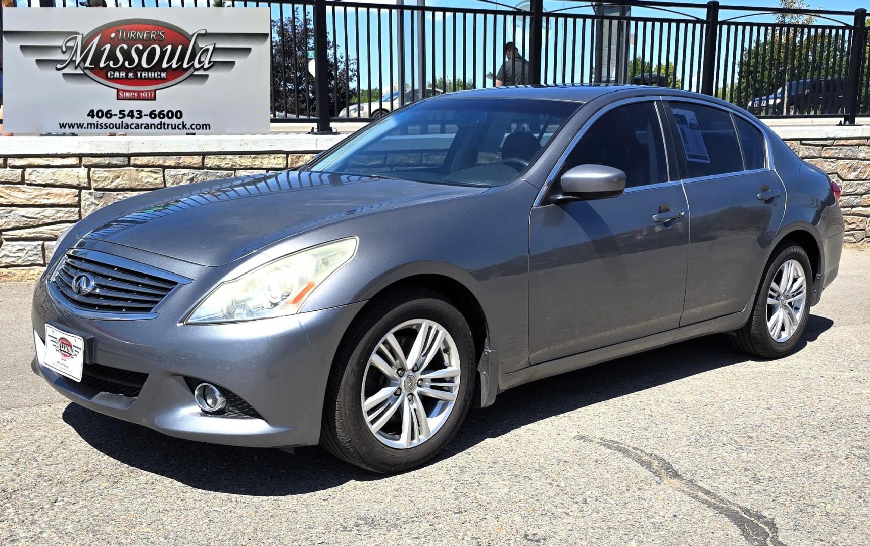 2012 Grey /Black Infiniti G Sedan 37x AWD (JN1CV6AR5CM) with an 3.7L V6 DOHC 24V engine, 5-Speed Automatic transmission, located at 450 N Russell, Missoula, MT, 59801, (406) 543-6600, 46.874496, -114.017433 - Photo#2