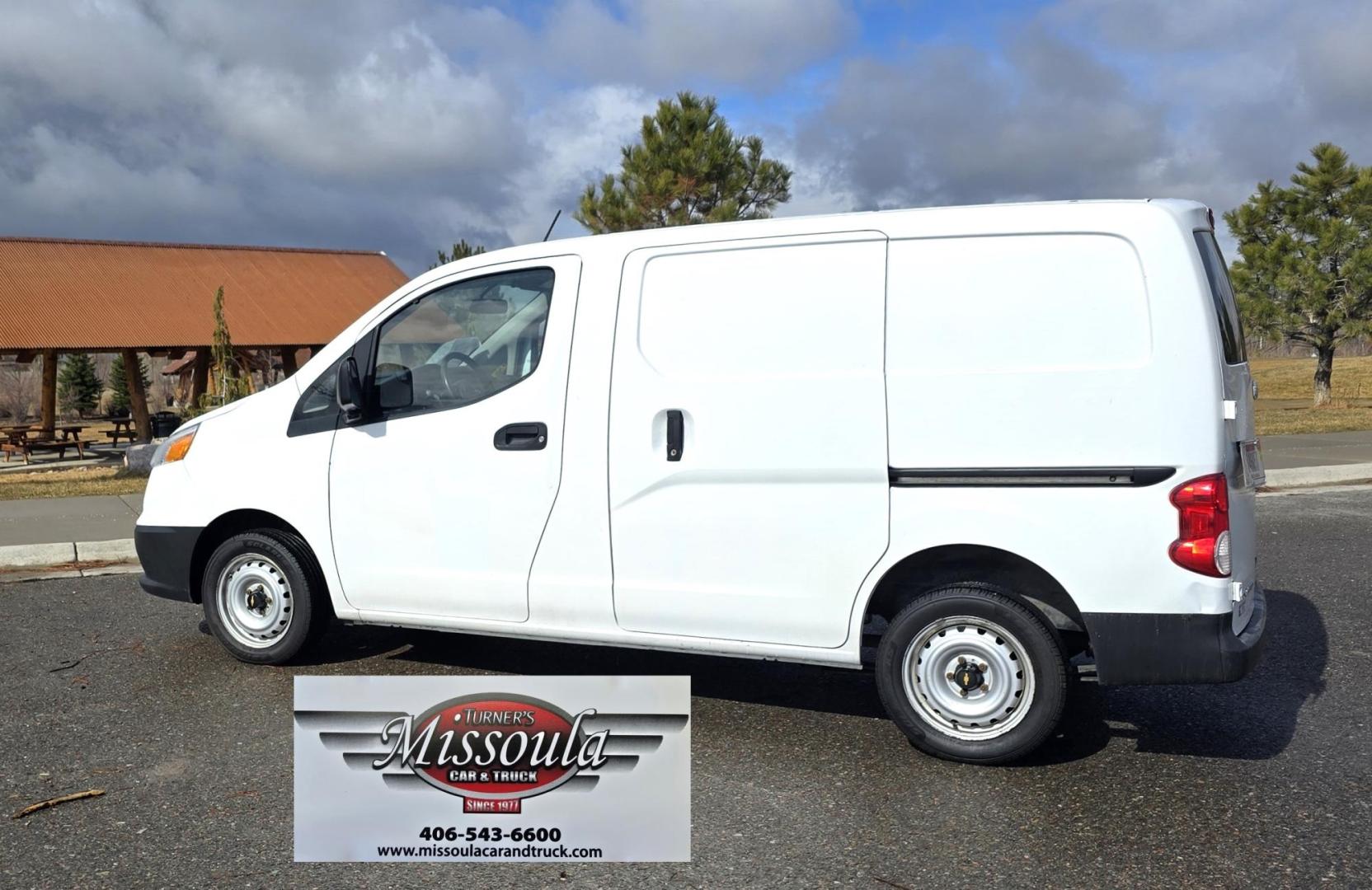 2017 White /Black Chevrolet City Express LS (3N63M0YN6HK) with an 2.0L L4 DOHC 16V engine, CVT transmission, located at 450 N Russell, Missoula, MT, 59801, (406) 543-6600, 46.874496, -114.017433 - Clean One Owner Express Van with only 83K Miles. 2.0L H4 Engine. Automatic Transmission. Air. Cruise. Tilt. AM FM Cd Player. Excellent Condition. Has some very light ghost prints front the previous owner's business decals. Would be great for a delivery service or a small contractor. - Photo#0