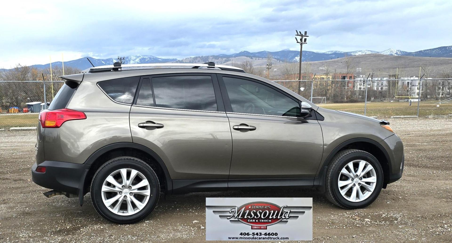2013 Brown /Black Toyota RAV4 Limited AWD (2T3DFREV5DW) with an 2.5L L4 DOHC 16V engine, 6-Speed Automatic transmission, located at 450 N Russell, Missoula, MT, 59801, (406) 543-6600, 46.874496, -114.017433 - Very Clean AWD SUV. 2.5L I4 Engine. Automatic Transmission. Power Sunroof. Navigation. Heated Seats. AM FM XM CD. Bluetooth Audio and Phone. Backup Camera. Power Windows and Locks. Power Liftgate. Roof Rack. - Photo#0