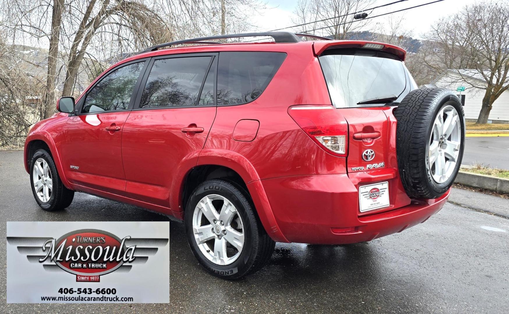2008 Red /Black Toyota RAV4 Sport I4 4WD (JTMBD32V885) with an 2.4L L4 DOHC 16V engine, 4-Speed Automatic transmission, located at 450 N Russell, Missoula, MT, 59801, (406) 543-6600, 46.874496, -114.017433 - Cute AWD SUV. with only 110,000 Miles. 2 Owner with Clean Title and Carfax. 2.4L I4 Engine. Automatic Transmission. Sunroof. Power Windows and Locks. JBL Stereo System with AM FM Cd Player. Air. Cruise. Tilt. Cooper Tires - Photo#2