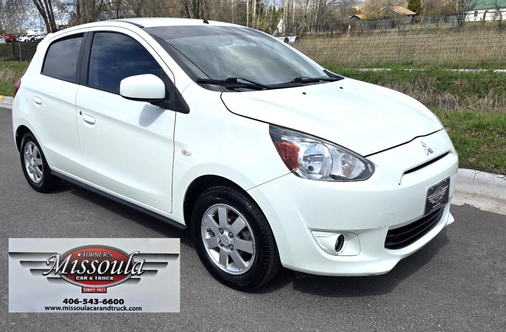 2014 White /Purple Mitsubishi Mirage ES (ML32A4HJ9EH) with an 1.2L L3 DOHC engine, 5 Speed Manual transmission, located at 450 N Russell, Missoula, MT, 59801, (406) 543-6600, 46.874496, -114.017433 - If you want to save on Gas, here is a car for you. 34 mpg City 42 mpg Highway. 1.2L I3 Engine. 5 Speed Manual Transmission. AM FM CD AUX Bluetooth. Air. Cruise. Clean Title and Carfax. - Photo#3