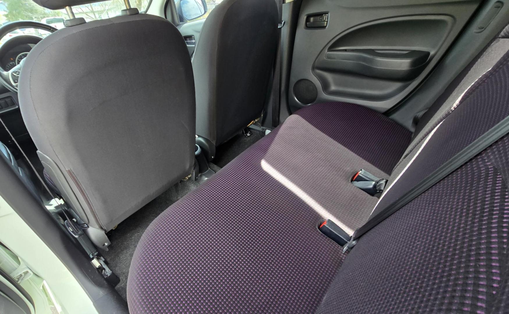 2014 White /Purple Mitsubishi Mirage ES (ML32A4HJ9EH) with an 1.2L L3 DOHC engine, 5 Speed Manual transmission, located at 450 N Russell, Missoula, MT, 59801, (406) 543-6600, 46.874496, -114.017433 - If you want to save on Gas, here is a car for you. 34 mpg City 42 mpg Highway. 1.2L I3 Engine. 5 Speed Manual Transmission. AM FM CD AUX Bluetooth. Air. Cruise. Clean Title and Carfax. - Photo#12