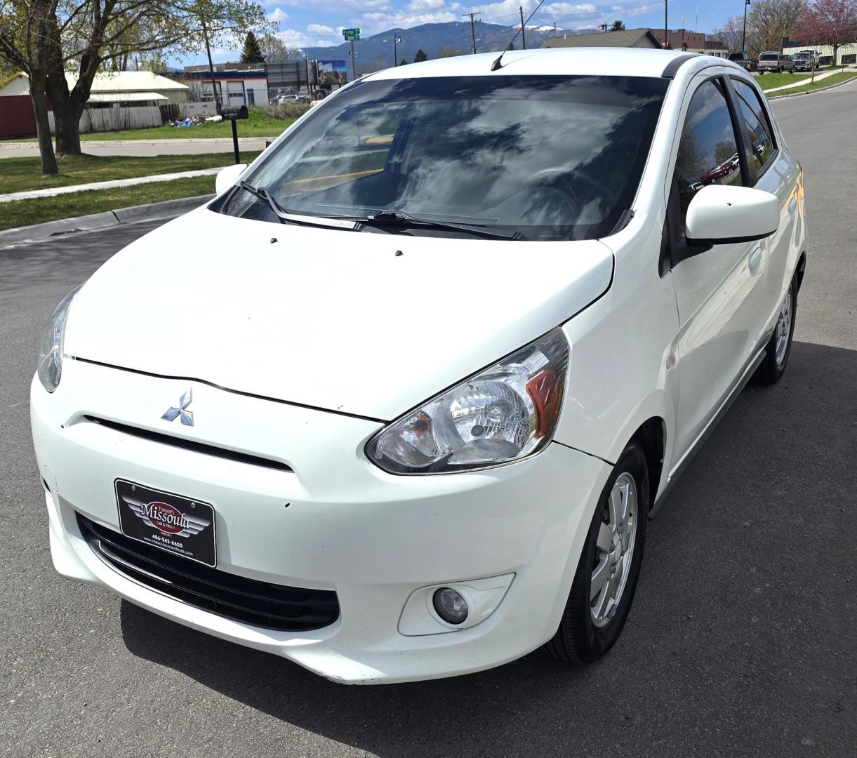 2014 White /Purple Mitsubishi Mirage ES (ML32A4HJ9EH) with an 1.2L L3 DOHC engine, 5 Speed Manual transmission, located at 450 N Russell, Missoula, MT, 59801, (406) 543-6600, 46.874496, -114.017433 - If you want to save on Gas, here is a car for you. 34 mpg City 42 mpg Highway. 1.2L I3 Engine. 5 Speed Manual Transmission. AM FM CD AUX Bluetooth. Air. Cruise. Clean Title and Carfax. - Photo#5