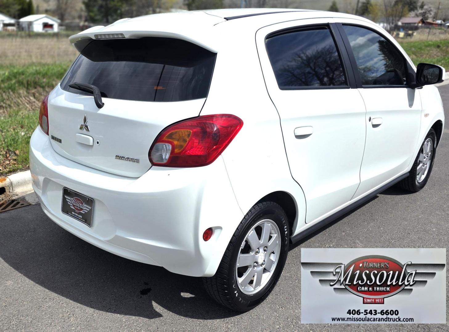 2014 White /Purple Mitsubishi Mirage ES (ML32A4HJ9EH) with an 1.2L L3 DOHC engine, 5 Speed Manual transmission, located at 450 N Russell, Missoula, MT, 59801, (406) 543-6600, 46.874496, -114.017433 - If you want to save on Gas, here is a car for you. 34 mpg City 42 mpg Highway. 1.2L I3 Engine. 5 Speed Manual Transmission. AM FM CD AUX Bluetooth. Air. Cruise. Clean Title and Carfax. - Photo#6