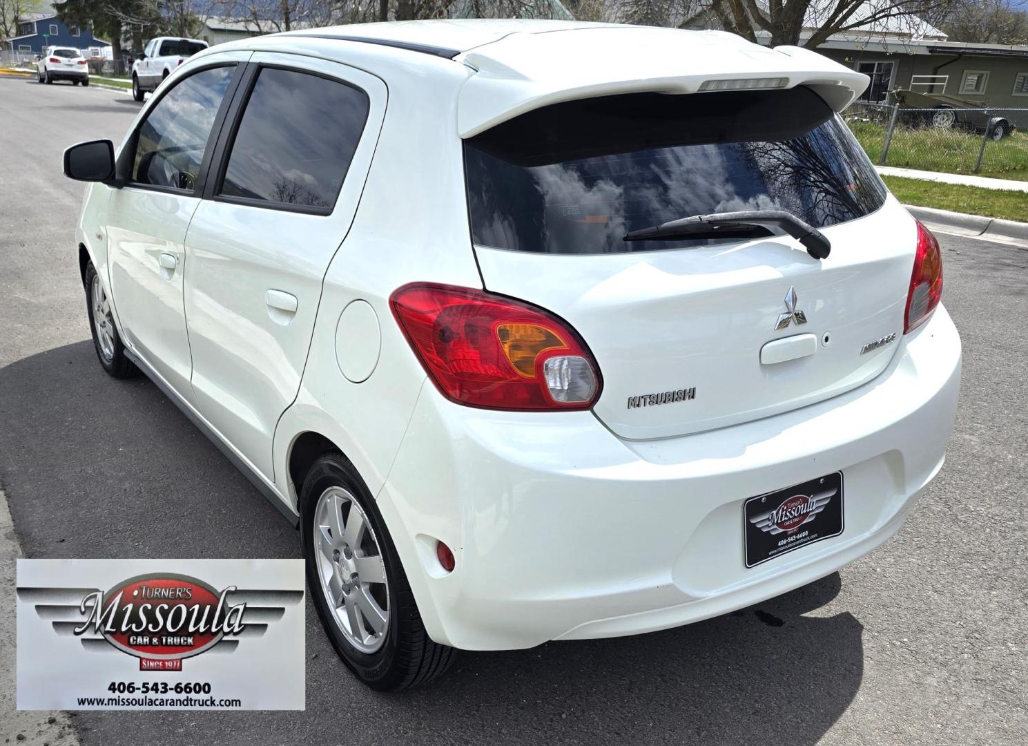 2014 White /Purple Mitsubishi Mirage ES (ML32A4HJ9EH) with an 1.2L L3 DOHC engine, 5 Speed Manual transmission, located at 450 N Russell, Missoula, MT, 59801, (406) 543-6600, 46.874496, -114.017433 - If you want to save on Gas, here is a car for you. 34 mpg City 42 mpg Highway. 1.2L I3 Engine. 5 Speed Manual Transmission. AM FM CD AUX Bluetooth. Air. Cruise. Clean Title and Carfax. - Photo#2