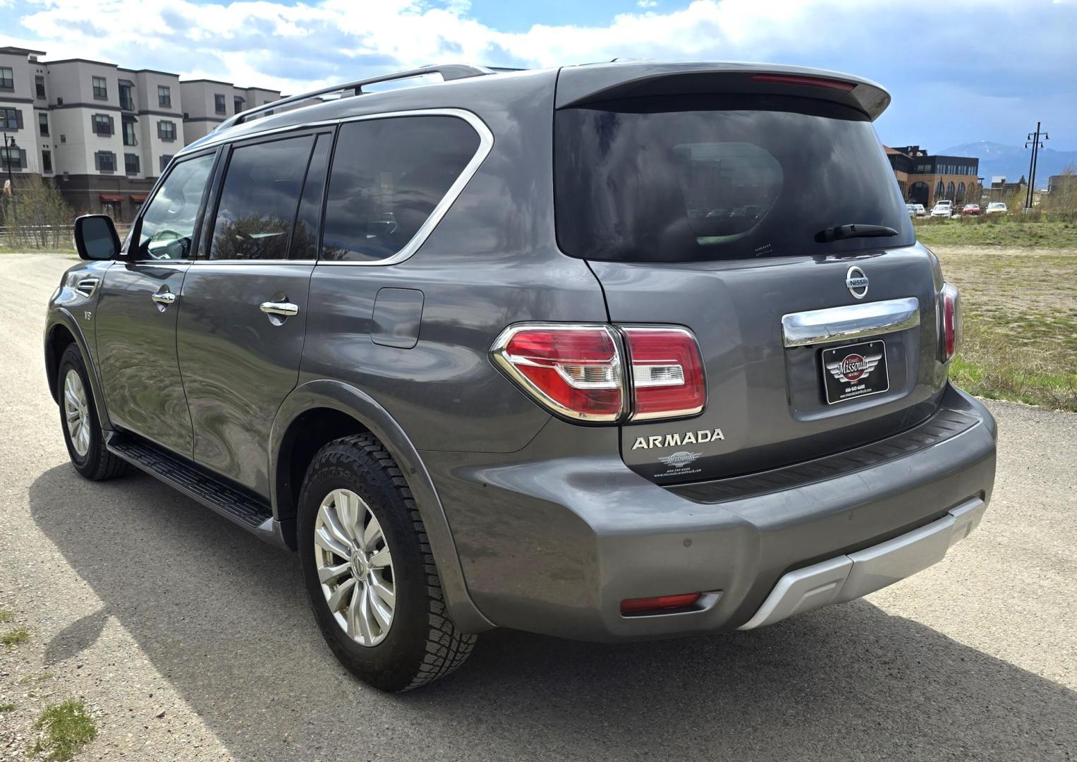 2018 Grey /Gray Nissan Armada SV AWD (JN8AY2NC6J9) with an 5.6L V8 DOHC 32V engine, 7A transmission, located at 450 N Russell, Missoula, MT, 59801, (406) 543-6600, 46.874496, -114.017433 - Luxury SUV. Rides Smooth. Powerful 5.6L V8 Engine. 3rd Row Seating Heated Power Front Seats. Front and Rear Climate Control. AM FM SAT CD. Navigation. Power Liftgate. - Photo#4