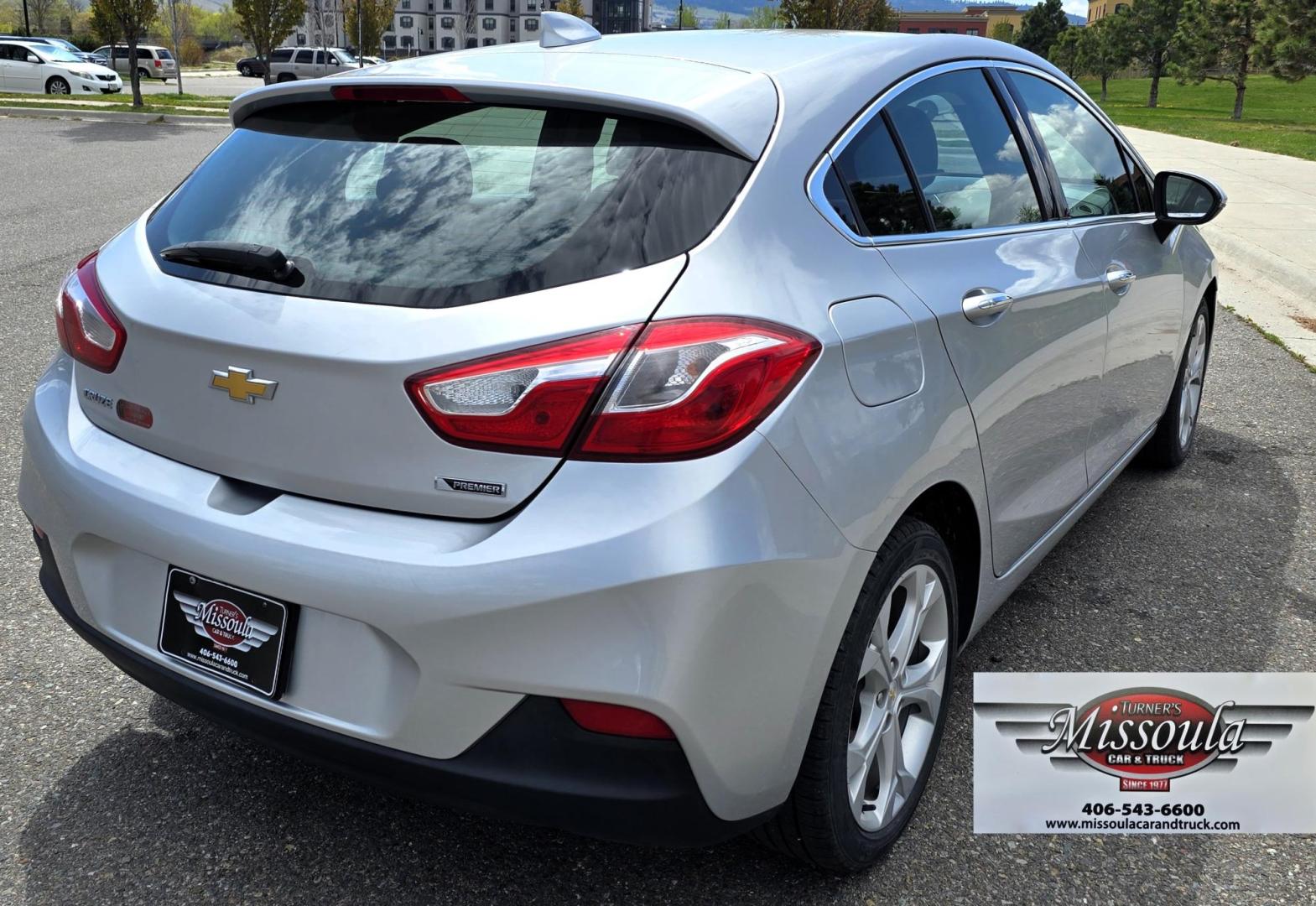 2018 Silver /Black Chevrolet Cruze Premier Hatchback (3G1BF6SM1JS) with an 1.4L L4 DOHC 16V TURBO engine, 6A transmission, located at 450 N Russell, Missoula, MT, 59801, (406) 543-6600, 46.874496, -114.017433 - Loaded Chevy Cruise Premier FWD Hatchback. Only 21K Miles. 1.4L I4 Engine gets Incredible Gas Mileage. Automatic Transmission. Heated Leather Seats. Heated Steering Wheel. AM FM SAT. Bluetooth Audio and Phone. Backup Camera. Power Windows and Locks. Remote Start. - Photo#3