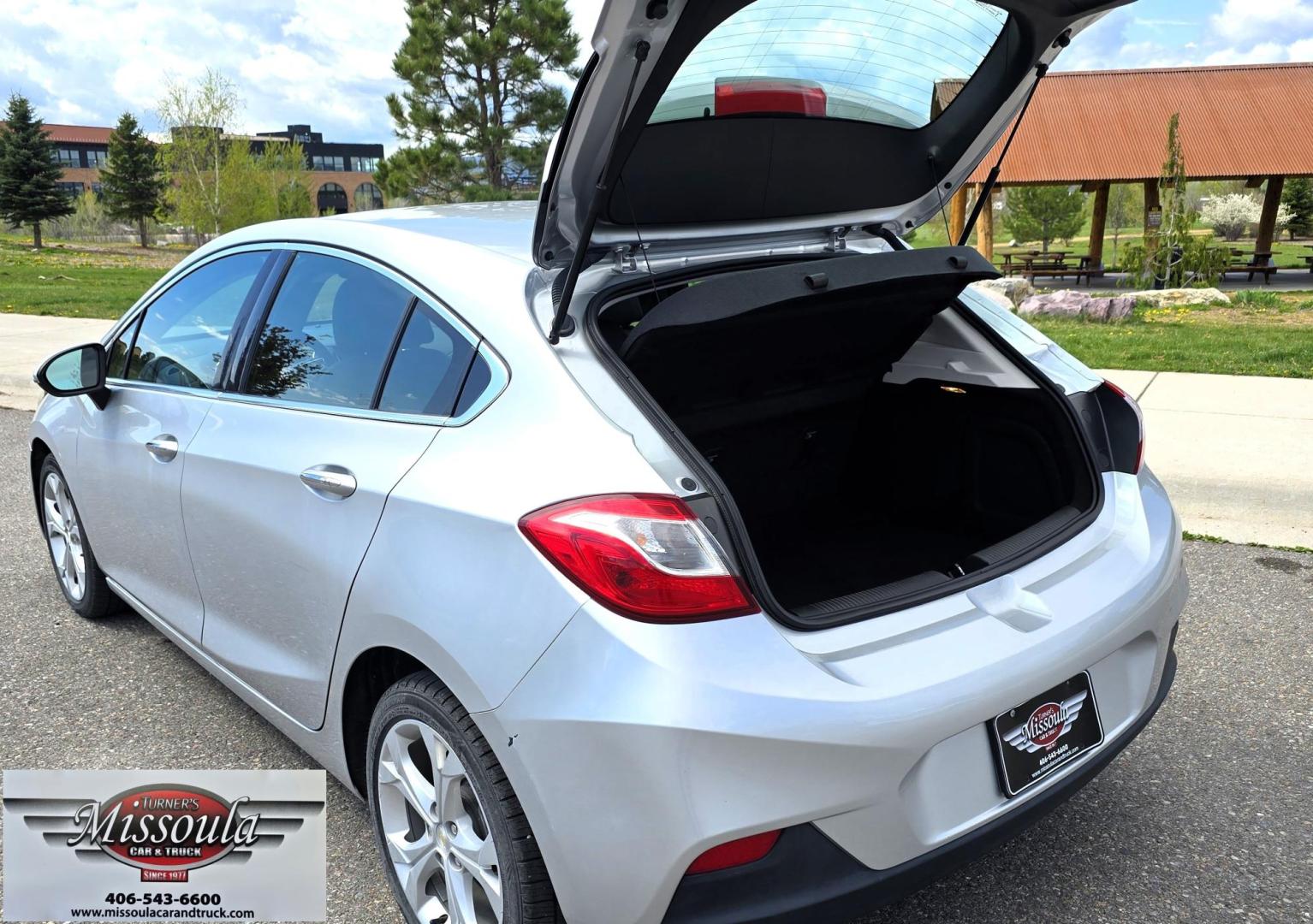 2018 Silver /Black Chevrolet Cruze Premier Hatchback (3G1BF6SM1JS) with an 1.4L L4 DOHC 16V TURBO engine, 6A transmission, located at 450 N Russell, Missoula, MT, 59801, (406) 543-6600, 46.874496, -114.017433 - Loaded Chevy Cruise Premier FWD Hatchback. Only 21K Miles. 1.4L I4 Engine gets Incredible Gas Mileage. Automatic Transmission. Heated Leather Seats. Heated Steering Wheel. AM FM SAT. Bluetooth Audio and Phone. Backup Camera. Power Windows and Locks. Remote Start. - Photo#5