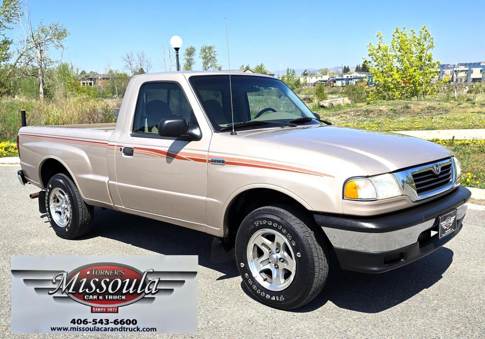 1998 Gold /Gray Mazda B-Series B2500 Reg. Cab SE 2WD (4F4YR12C4WT) with an 2.5L L4 SOHC 8V engine, 5 Speed Manual transmission, located at 450 N Russell, Missoula, MT, 59801, (406) 543-6600, 46.874496, -114.017433 - Pristine 98 Mazda B2500 2WD Pickup. Only 75,000 Miles. These are Ford Rangers made for Mazda. 2.5L I4 Engine. 5 Speed Manual Transmission. Air Conditioning. AM FM Cassette. Because of the age of this vehicle, financing is not available from our lenders. - Photo#0