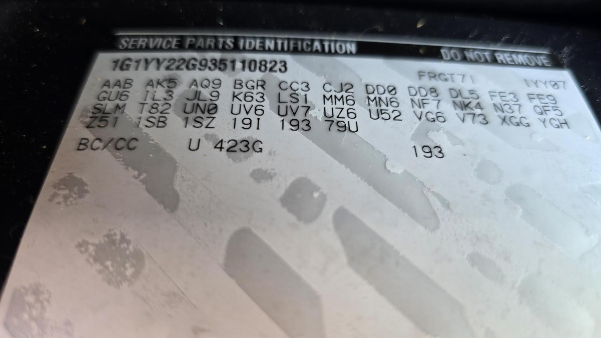 2003 Yellow /Black Chevrolet Corvette Coupe (1G1YY22G935) with an 5.7L V8 OHV 16V engine, 6 Speed Manual transmission, located at 450 N Russell, Missoula, MT, 59801, (406) 543-6600, 46.874496, -114.017433 - You read that right. Only 1,862 Miles. Local One Owner car in MINT Condition. Removable Glass Top. 6 Speed Manual Transmission. 5.7L V8 Engine. Leather Interior. Air. Cruise. Tilt. Power Windows and Locks. Power Memory Seats. Bose AM FM CD Player. You won't find another 22 year old car i - Photo#24