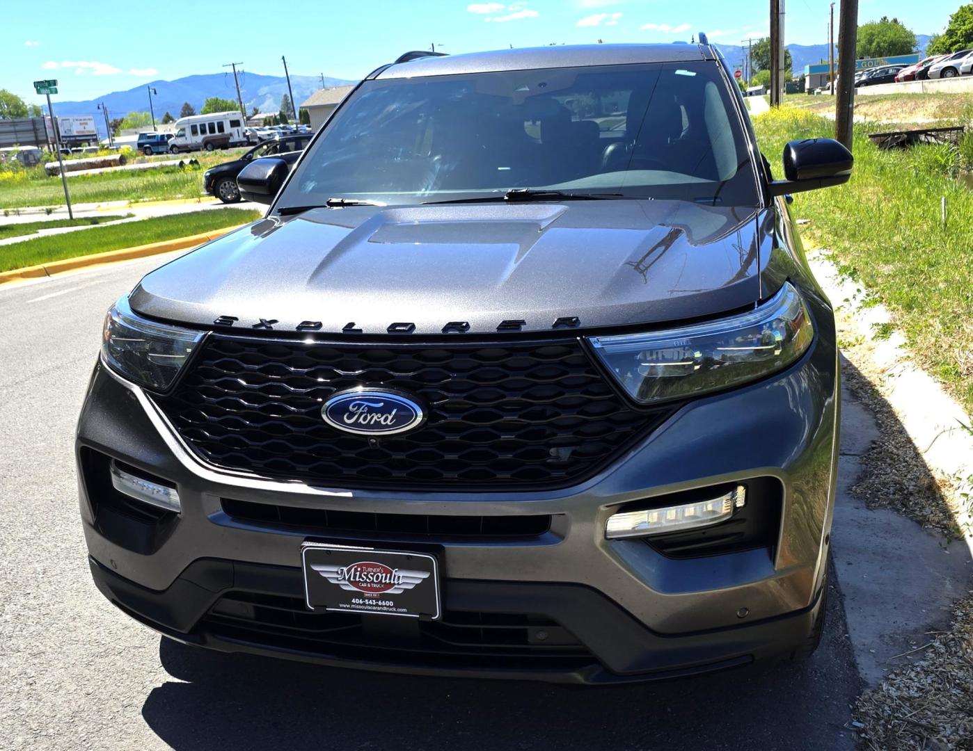2020 Grey /Black Ford Explorer ST AWD (1FM5K8GC9LG) with an 3.3L V6 DOHC 24V engine, 10A transmission, located at 450 N Russell, Missoula, MT, 59801, (406) 543-6600, 46.874496, -114.017433 - Inspector Gadget would love this SUV. Tons of bells and whistles. 3.0L V6 Engine. 10 Speed Automatic Transmission. AWD. Navigation with Verbal Command. 360 degree camera. Front Heated and Cooled Seats. Middle Seated Seats. Panoramic Sunroof. Ford Co-Pilot Assist which has collision avoidance, Adapti - Photo#2