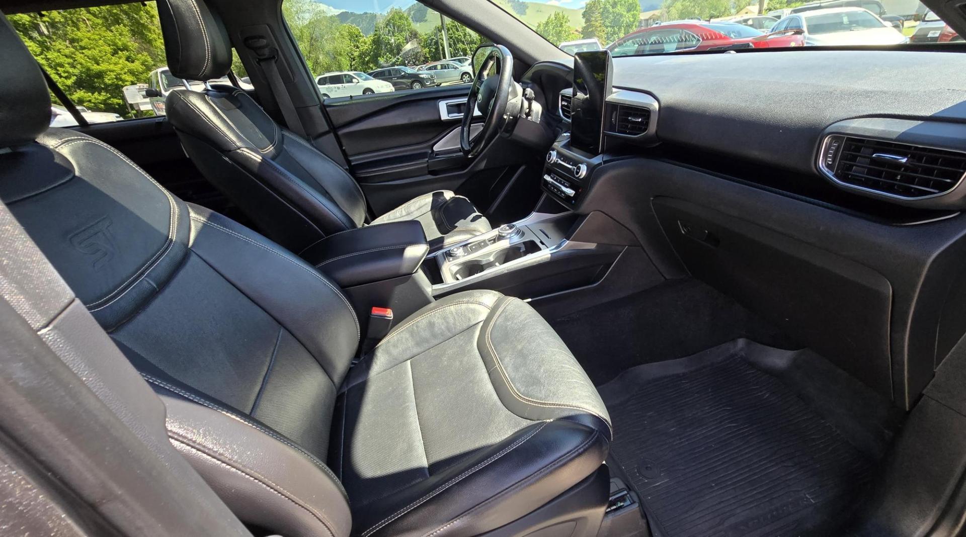 2020 Grey /Black Ford Explorer ST AWD (1FM5K8GC9LG) with an 3.3L V6 DOHC 24V engine, 10A transmission, located at 450 N Russell, Missoula, MT, 59801, (406) 543-6600, 46.874496, -114.017433 - Inspector Gadget would love this SUV. Tons of bells and whistles. 3.0L V6 Engine. 10 Speed Automatic Transmission. AWD. Navigation with Verbal Command. 360 degree camera. Front Heated and Cooled Seats. Middle Seated Seats. Panoramic Sunroof. Ford Co-Pilot Assist which has collision avoidance, Adapti - Photo#24
