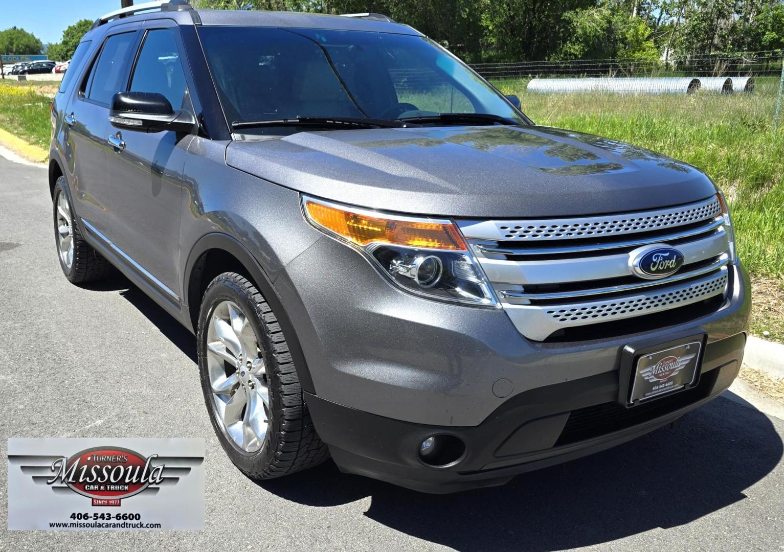 2014 Grey /White Ford Explorer XLT 4WD (1FM5K8D87EG) with an 3.5L V6 DOHC 24V engine, 6-Speed Automatic transmission, located at 450 N Russell, Missoula, MT, 59801, (406) 543-6600, 46.874496, -114.017433 - Sexy AWD SUV. 3.5L V6 Engine. Dual Sunroofs. 3rd Row Seating. Leather Heated Seats, Power Front Seats. Power Liftgate. Towing. Navigation. AM FM Sat CD. Bluetooth Audio and Phone. Backup Camera. DVD Headrests, Dual Climate Control. Blind Spot Monitor. - Photo#1