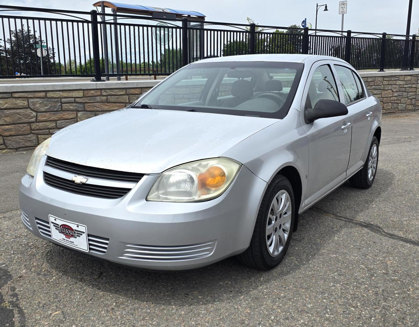 2007 Silver /Gray Chevrolet Cobalt LS Sedan (1G1AK55F577) with an 2.2L L4 DOHC 16V engine, Automatic transmission, located at 450 N Russell, Missoula, MT, 59801, (406) 543-6600, 46.874496, -114.017433 - Great Running Economy Sedan at a reasonable price. 2.2L I4 Engine. Automatic Transmission. Air Conditioning. Tilt Steering. Like New Toyo Tires. Does have a dent in the right front. Has a Branded Title because of a Mileage Discrepancy. - Photo#1