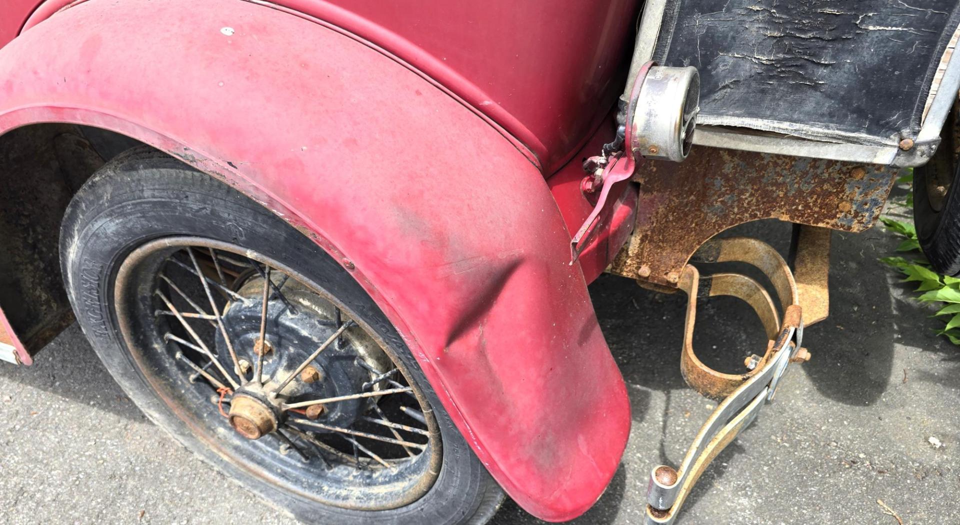 1928 Red /Tan Ford Model A with an Flathead 4 engine, manual transmission, located at 450 N Russell, Missoula, MT, 59801, (406) 543-6600, 46.874496, -114.017433 - Great Project to Restore or make a Cool Ratrod. Flathead Engine that was running as of 5 years ago. I'm sure the system will need to be cleaned out before running again. Selling AS IS for Parts or Restoration. Glass is Good. Body is overall good with a dent in the left rear fender. Interior is mostl - Photo#10