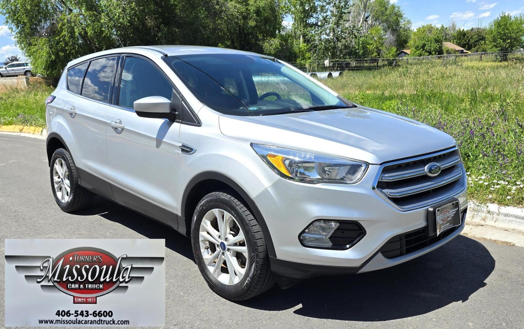 2017 Silver /Black Ford Escape SE 4WD (1FMCU9G91HU) with an 2.0L L4 DOHC 16V engine, 6A transmission, located at 450 N Russell, Missoula, MT, 59801, (406) 543-6600, 46.874496, -114.017433 - Hard to Find Good Economy AWD with only 70k Miles. 2.0L I4 Engine. Automatic Transmission. Air. Cruise. Tilt. Backup Camera. Bluetooth Audio and Phone. Power Drivers Seat. Like New All-Season Radials. - Photo#2