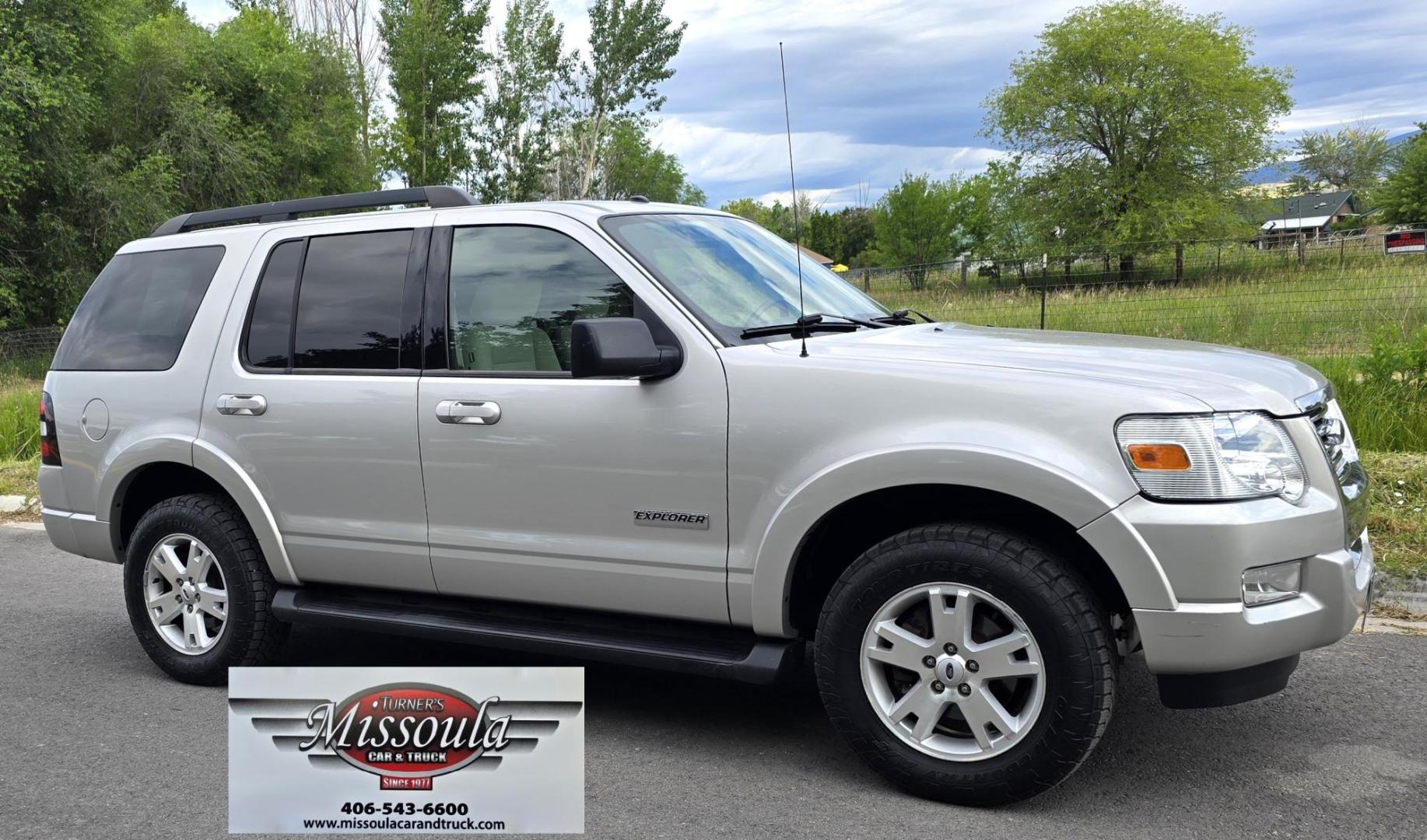 2008 Silver /Gray Ford Explorer XLT 4.0L 4WD (1FMEU73E48U) with an 4.0L V6 SOHC 16V engine, 5-Speed Automatic Overdrive transmission, located at 450 N Russell, Missoula, MT, 59801, (406) 543-6600, 46.874496, -114.017433 - Very Straight 08 Explorer with only 96K Miles. 4WD. 4.0L V6 Engine. 3rd Row Seating. Power Sunroof. Air. Cruise Tilt. Power Windows and Locks. Power Drivers Seat. Running Boards. Set up for Towing. Clean Title and Carfax. We Finance through local Credit Unions. We do NOT offer In House (Buy Her - Photo#0
